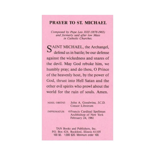 The Prayer to St. Michael Prayer Card (Pack of 100)