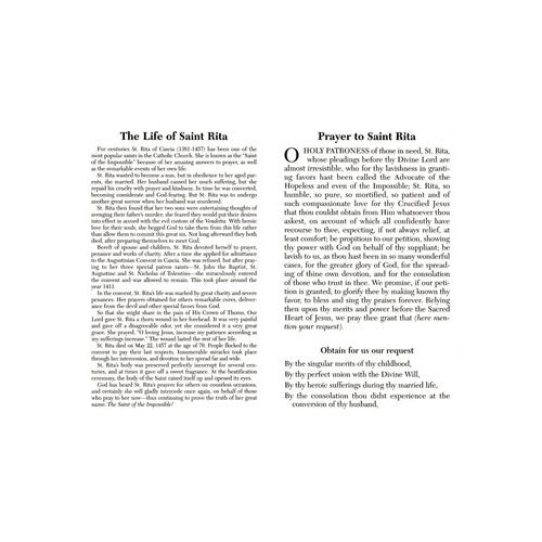 The Prayer to St. Rita Prayercard (Pack of 100) - Image 2