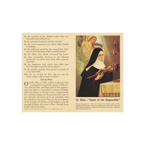 The Prayer to St. Rita Prayercard (Pack of 100) - Image 3