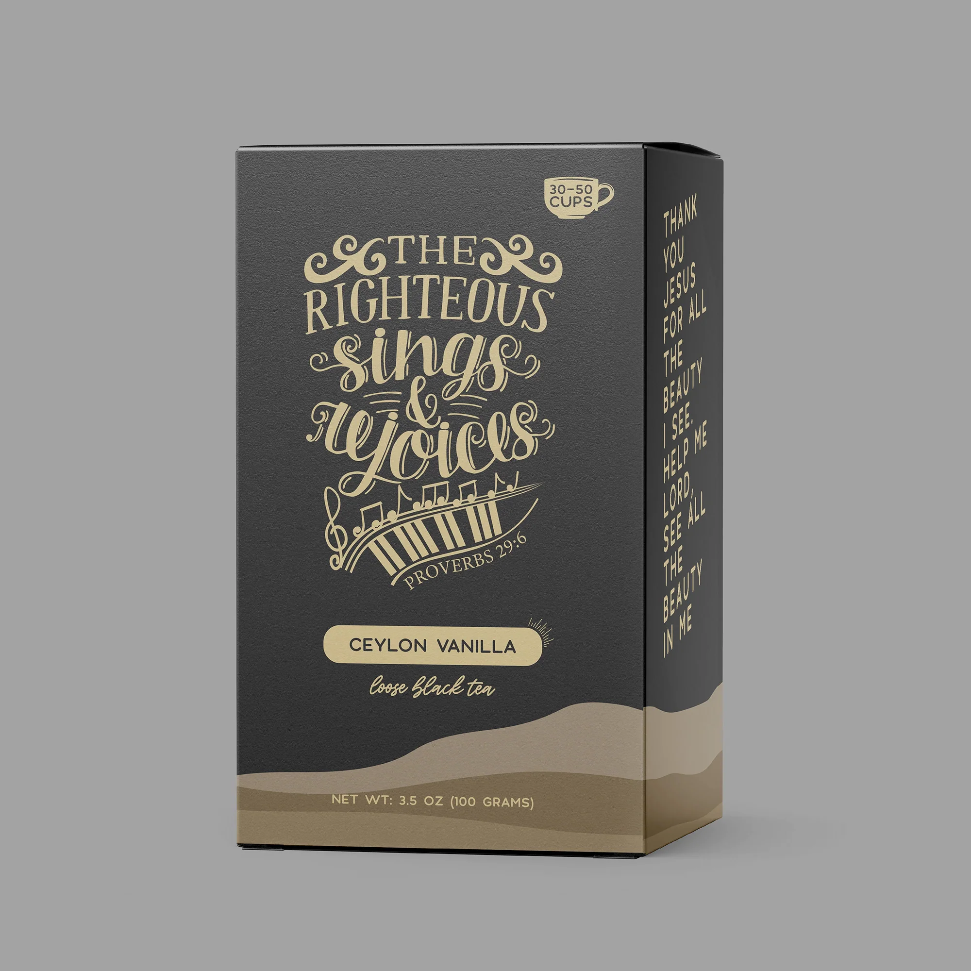 The Righteous Sings Ceylon Vanilla Black Tea - Bag or Box - Image 2