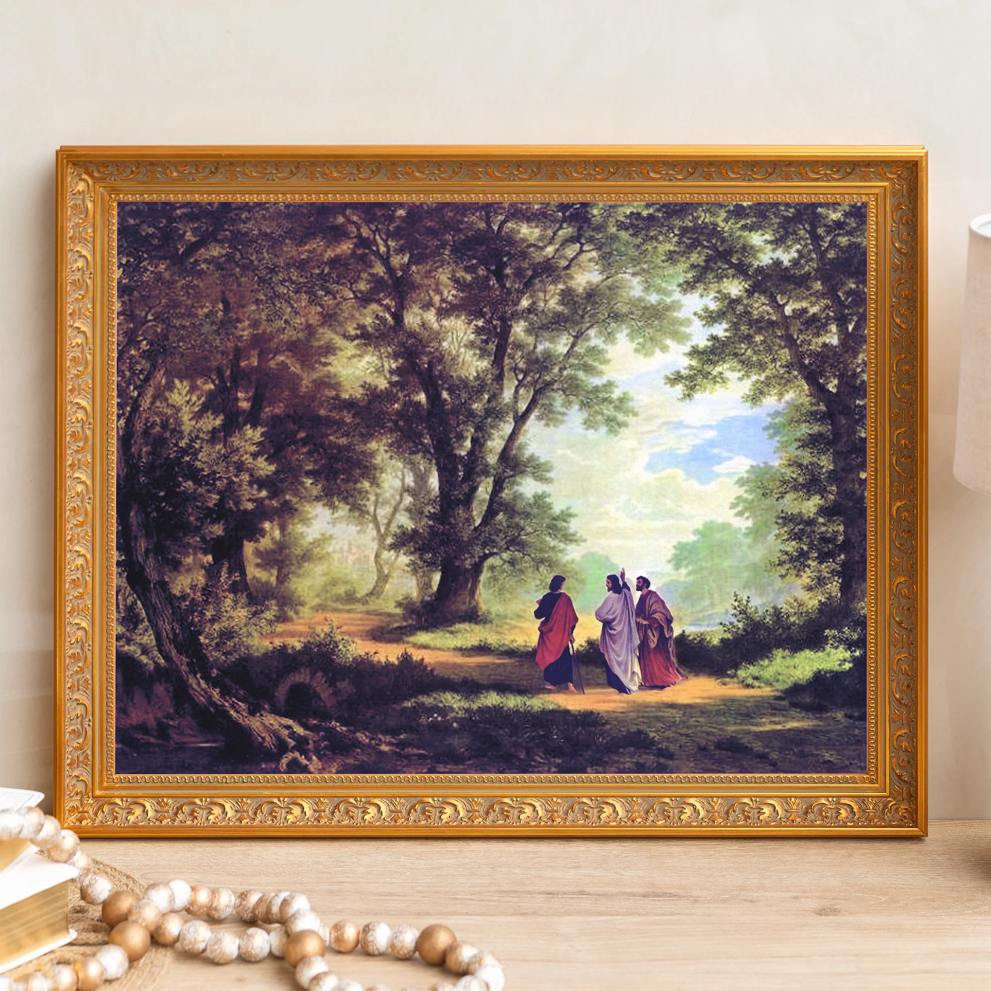 The Road to Emmaus Framed Canvas - Sacred Signature Collection
