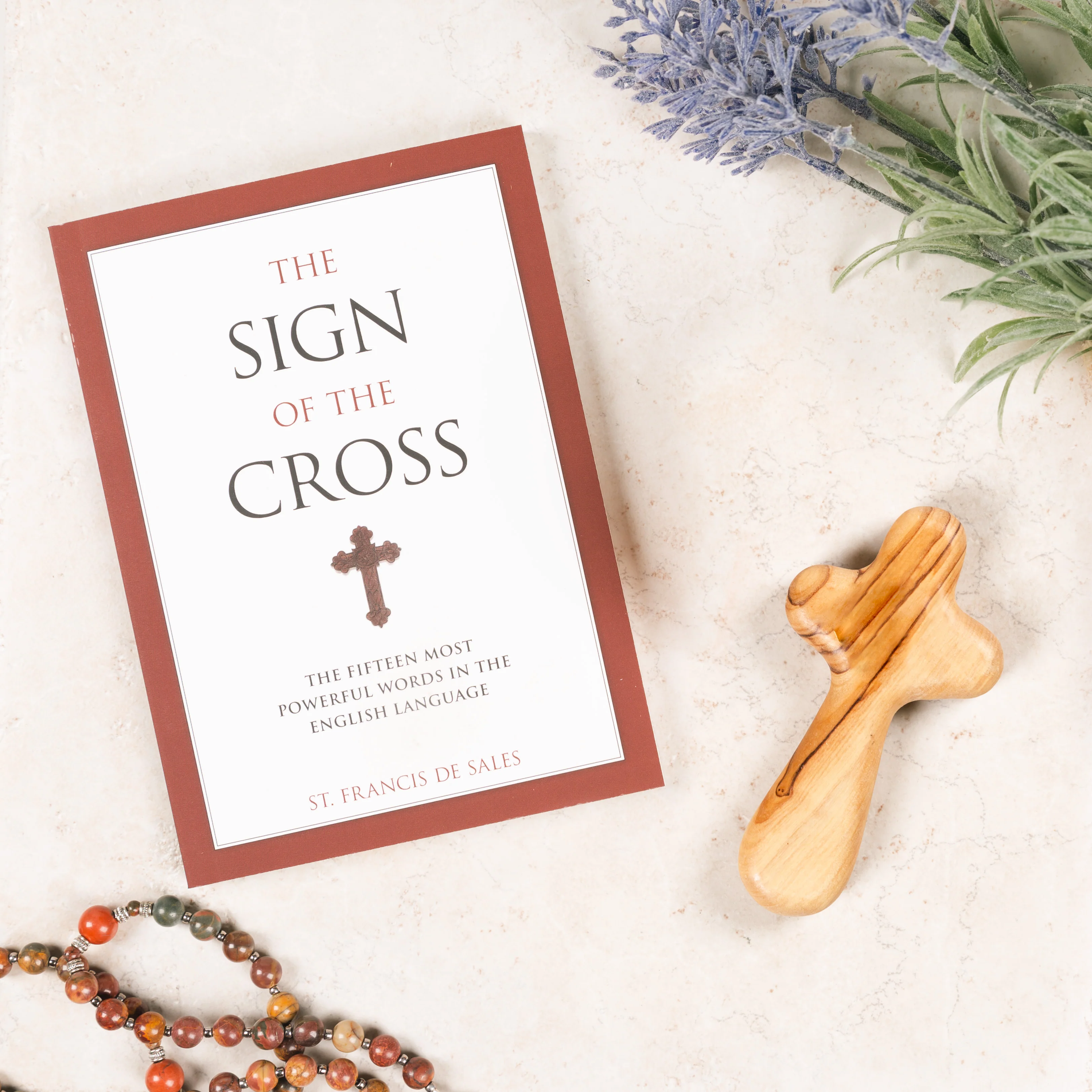 The Sign of the Cross & Olive Wood Pocket Cross (2 Gift Set)