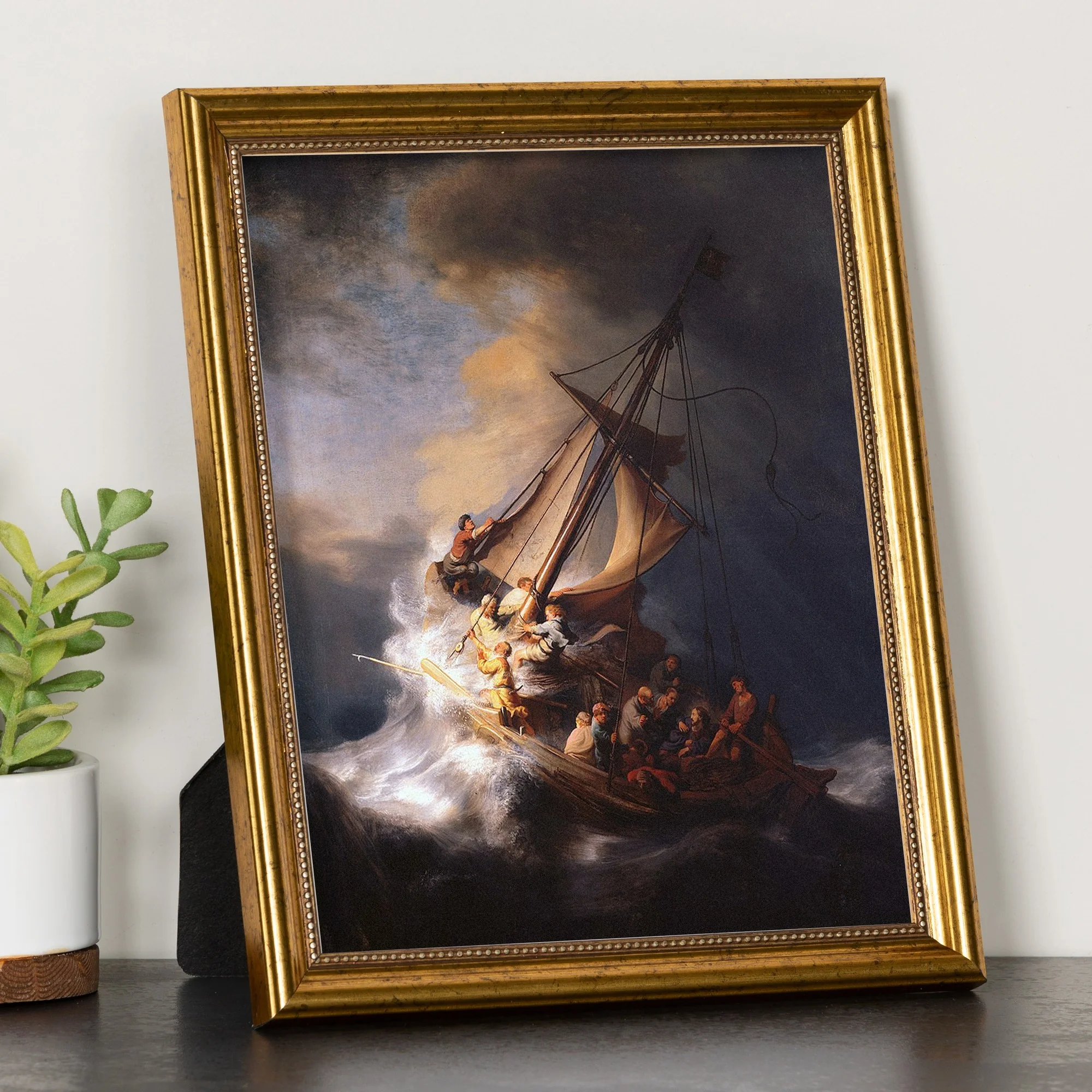 The Storm on the Sea of Galilee Gold Framed Print - Image 2