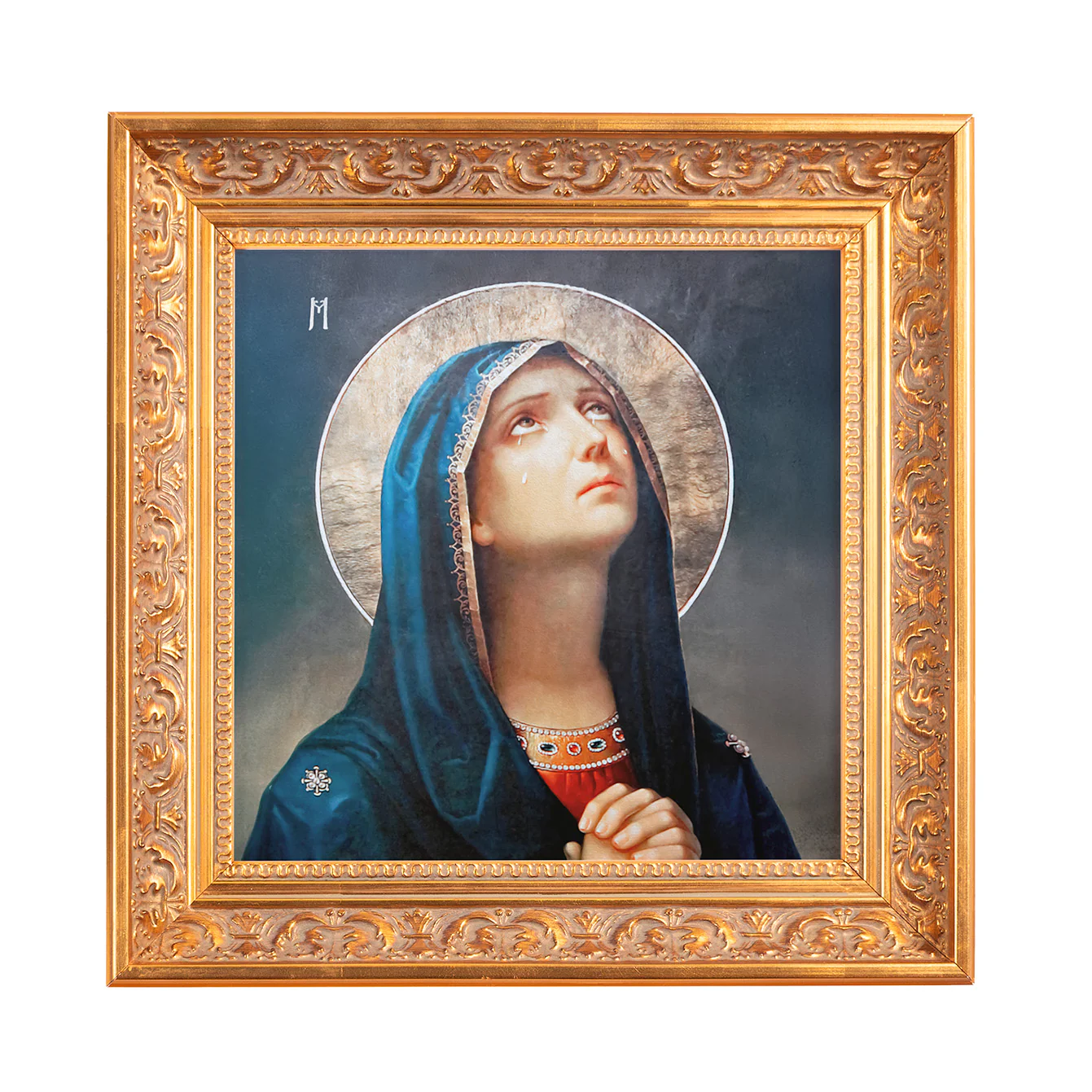 Our Lady of Sorrows in Prayer Framed Canvas - Sacred Mini Collection - Image 3