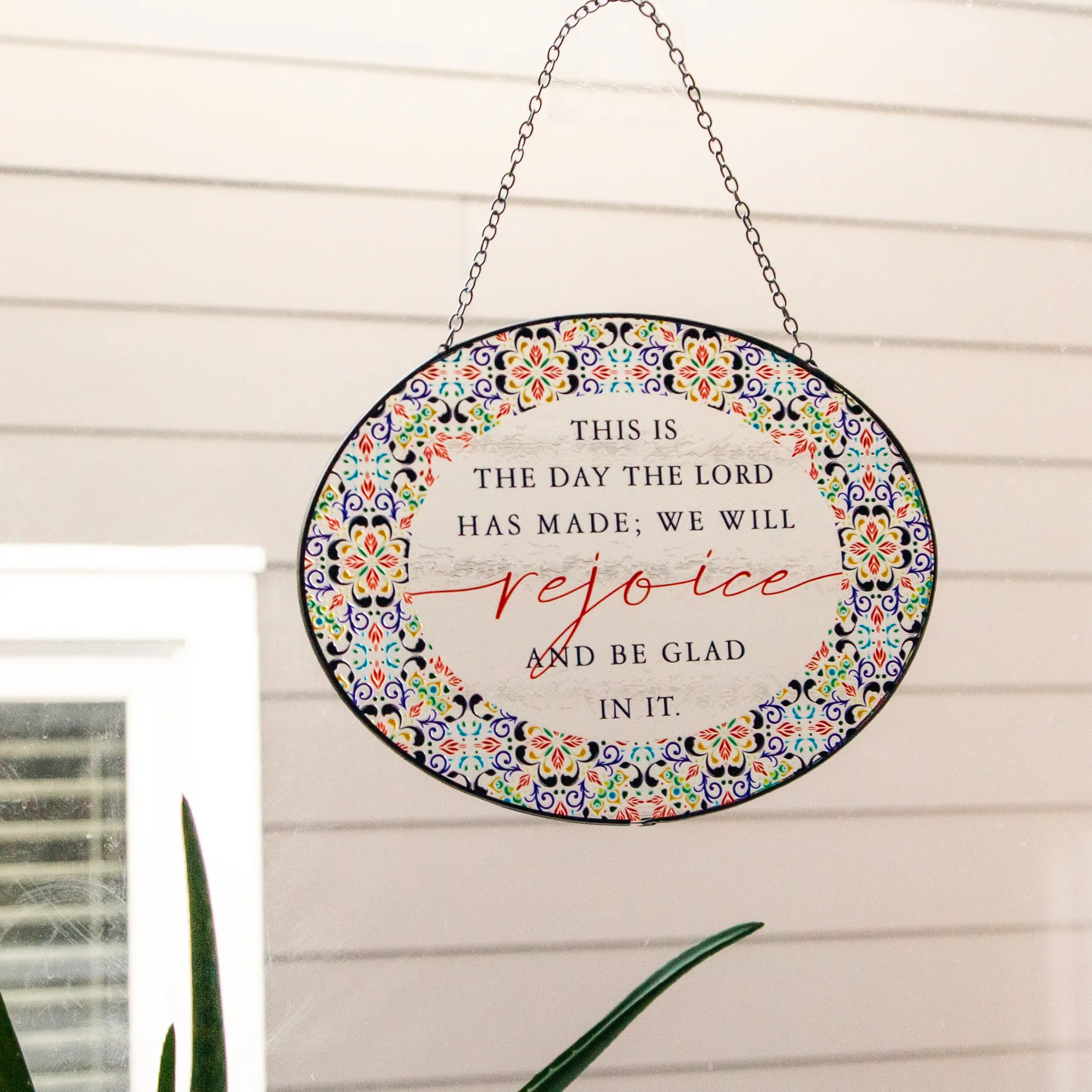This Is The Day Oval Sun Catcher
