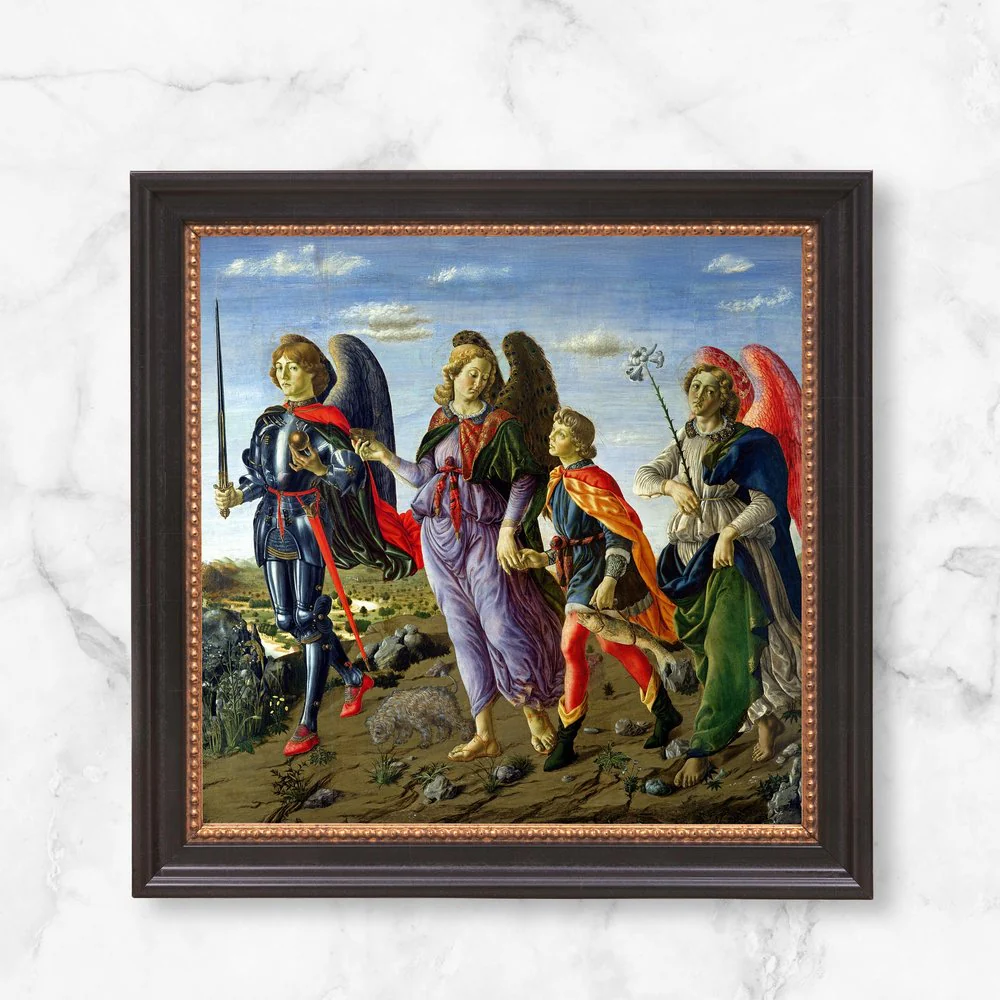 Three Archangels with Tobias Framed Canvas - Sacred Mini Collection - Image 11
