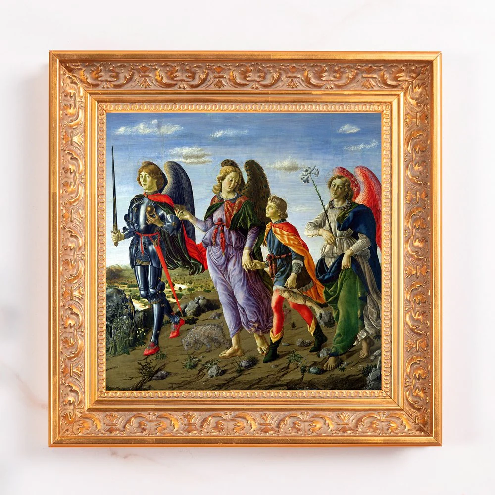 Three Archangels with Tobias Framed Canvas - Sacred Mini Collection - Image 2