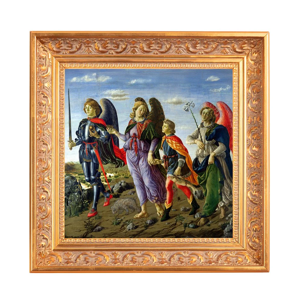 Three Archangels with Tobias Framed Canvas - Sacred Mini Collection - Image 3