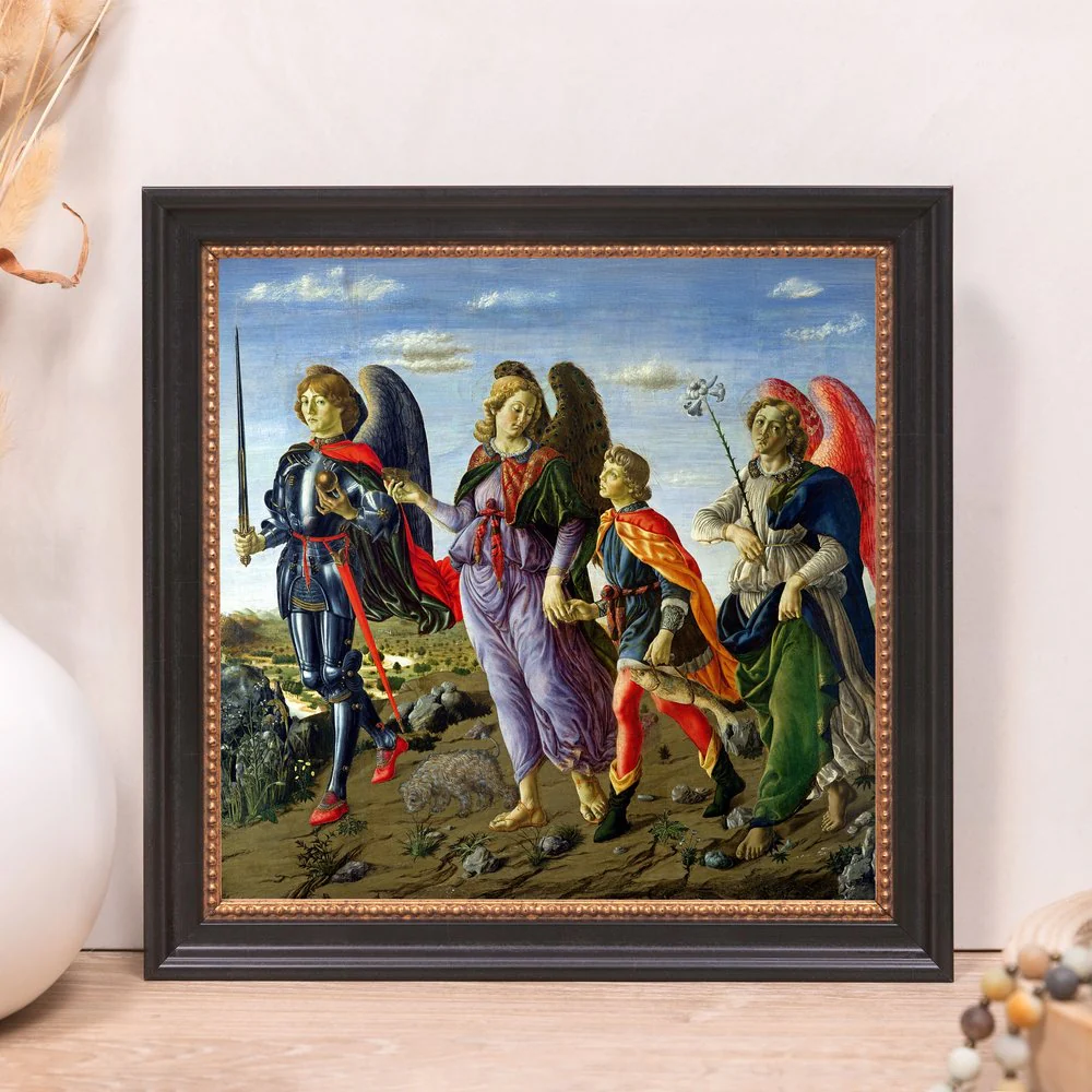 Three Archangels with Tobias Framed Canvas - Sacred Mini Collection - Image 5