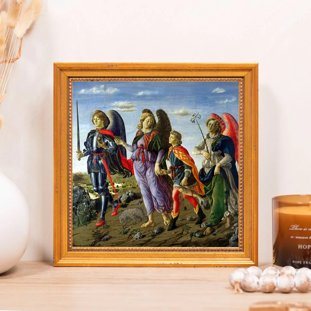 Three Archangels with Tobias Framed Canvas - Sacred Mini Collection - Image 7
