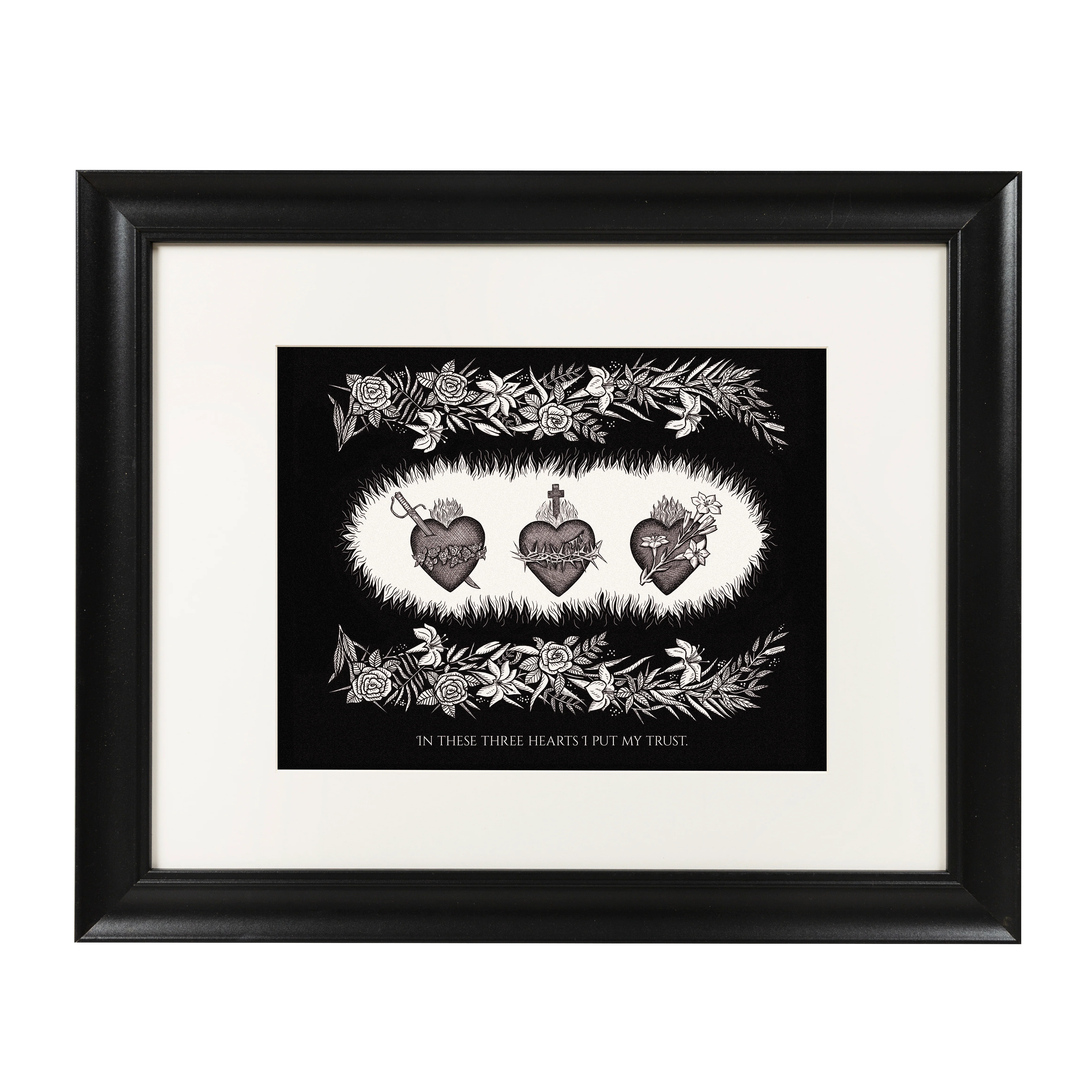 Three Hearts Framed Print - 16x20