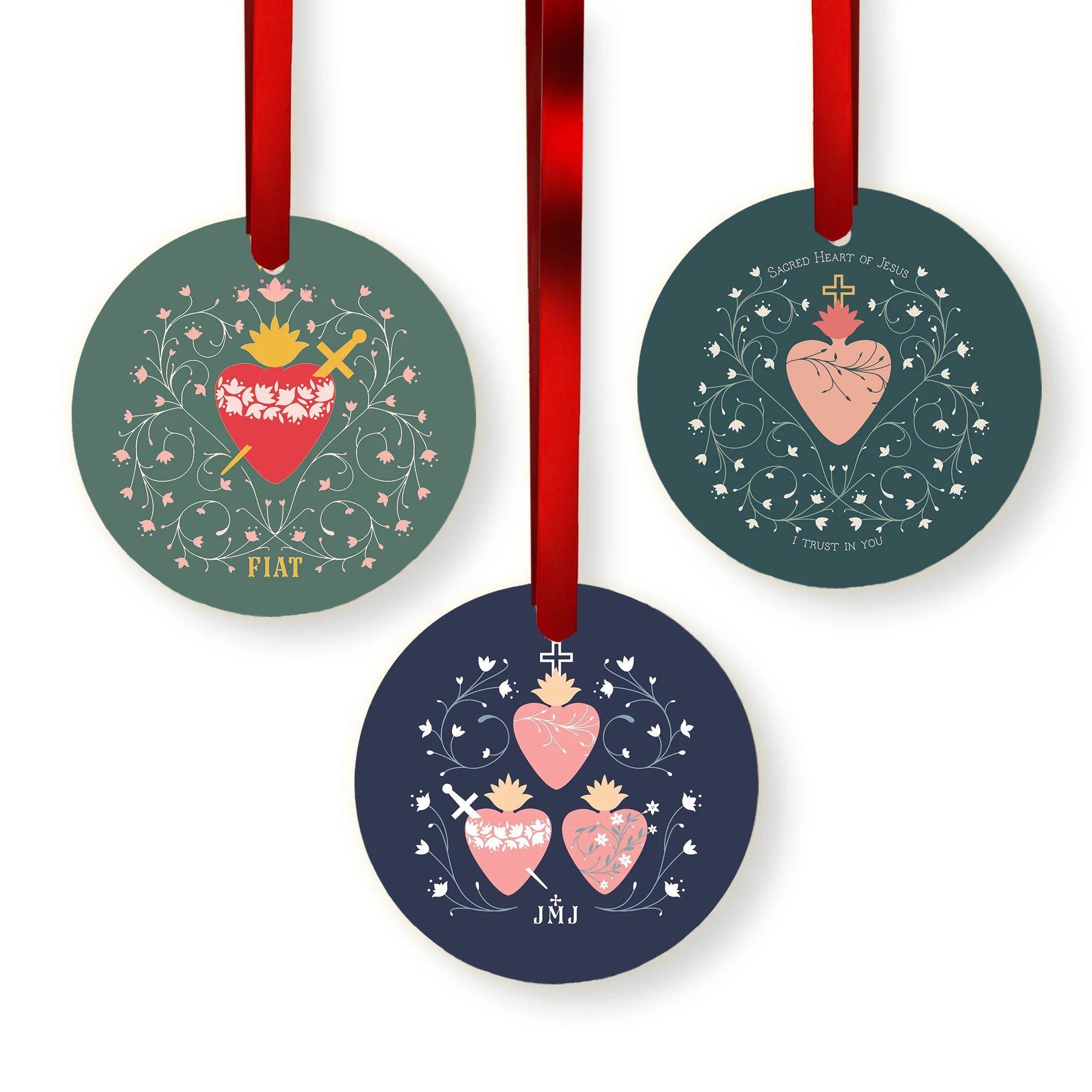 Three Hearts Ornament Set - Image 2
