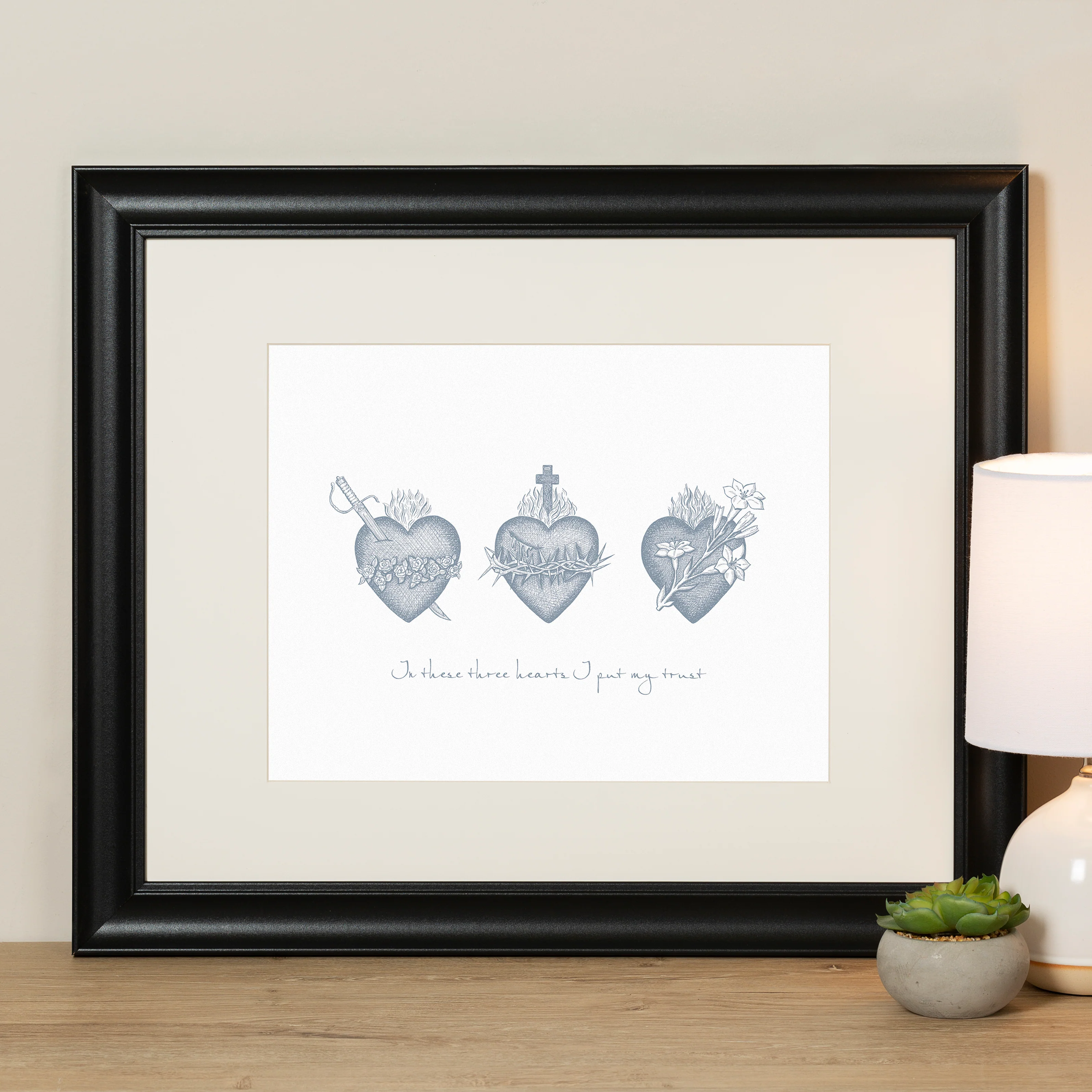 Three Hearts Vintage Print - Image 2