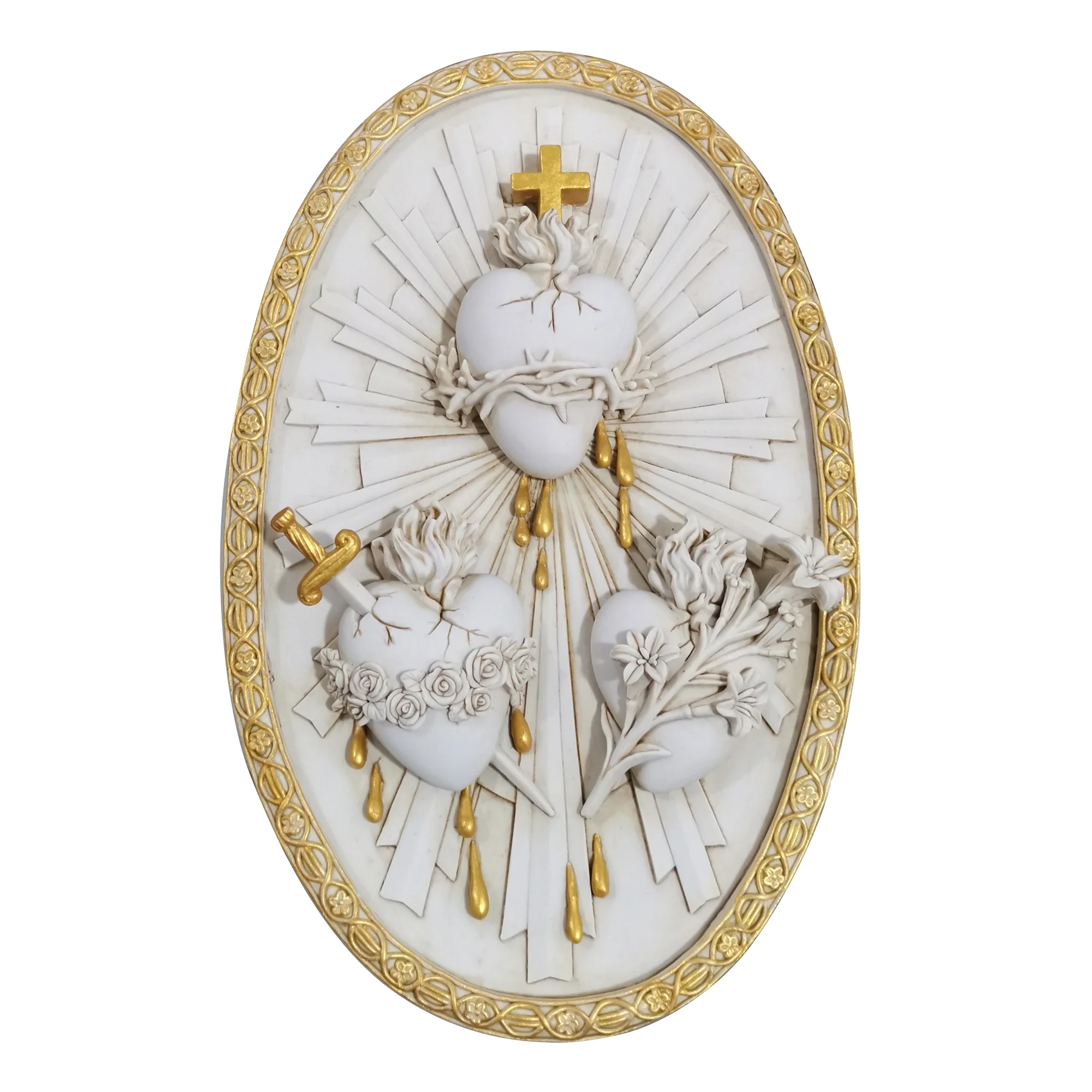 Three Hearts Wall Plaque - Multiple Finishes - Image 3
