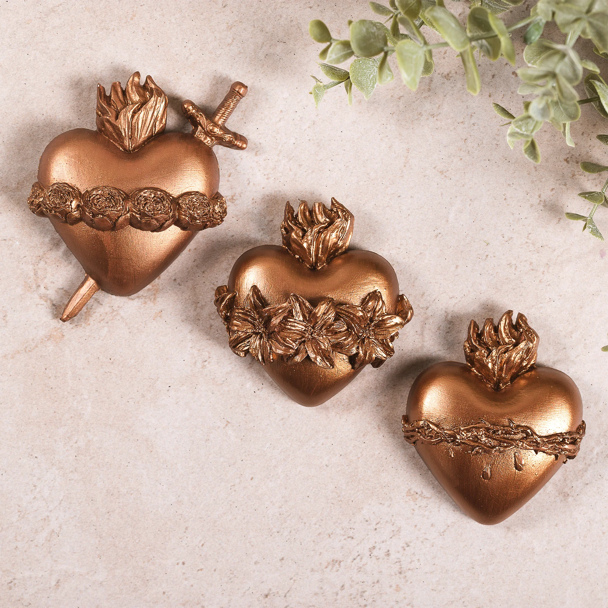 Three Hearts Wall Plaques - Multiple Finishes - Image 14