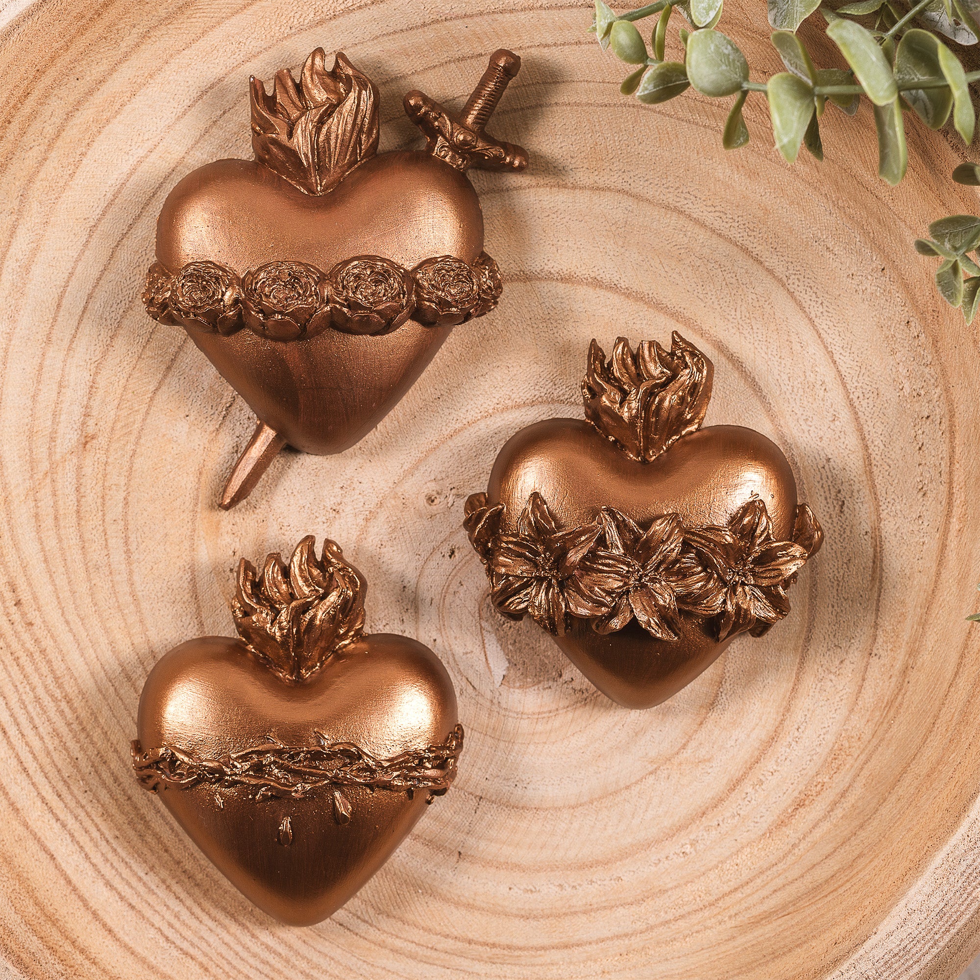Three Hearts Wall Plaques - Multiple Finishes - Image 23