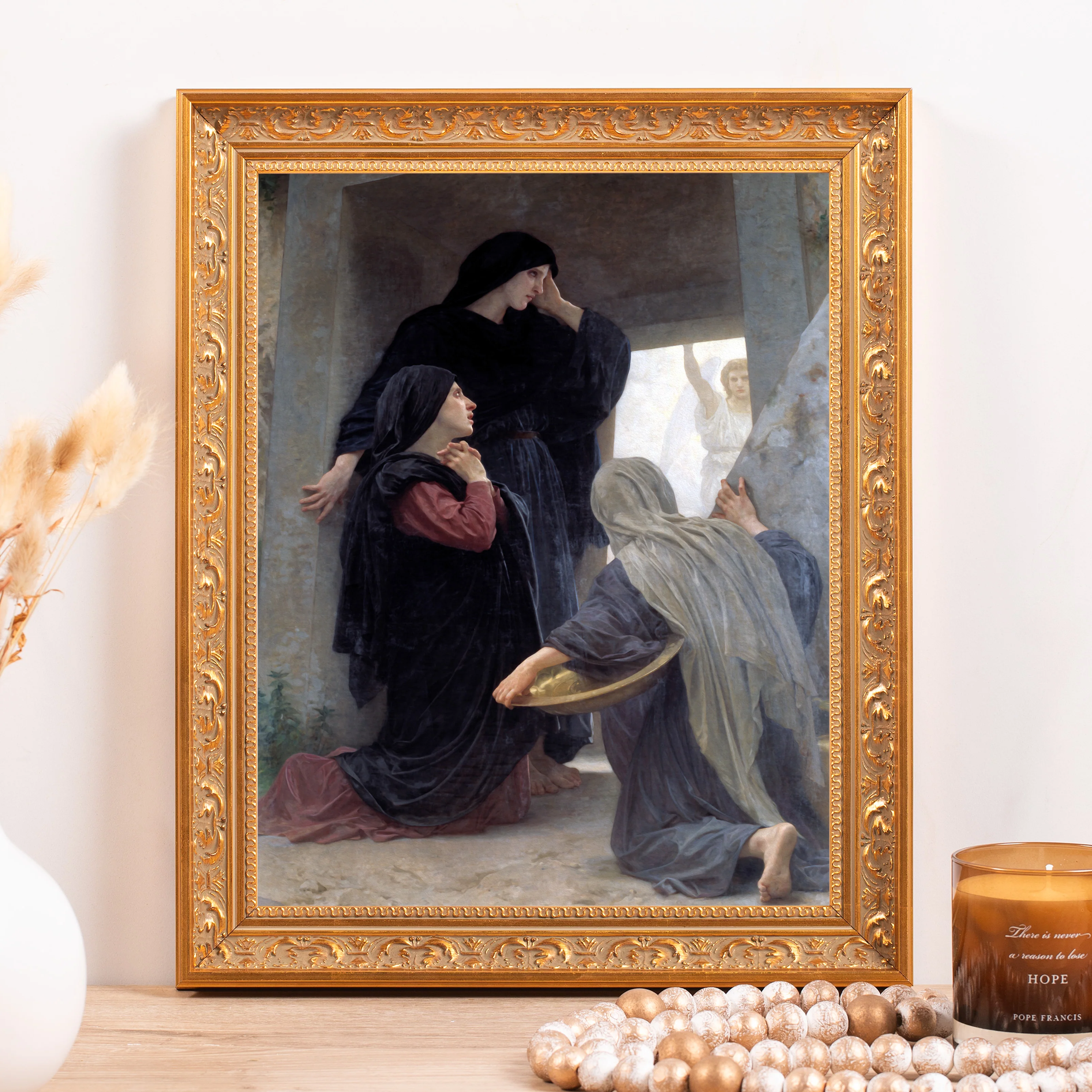 Three Marys at the Tomb Framed Canvas - Sacred Classics Collection