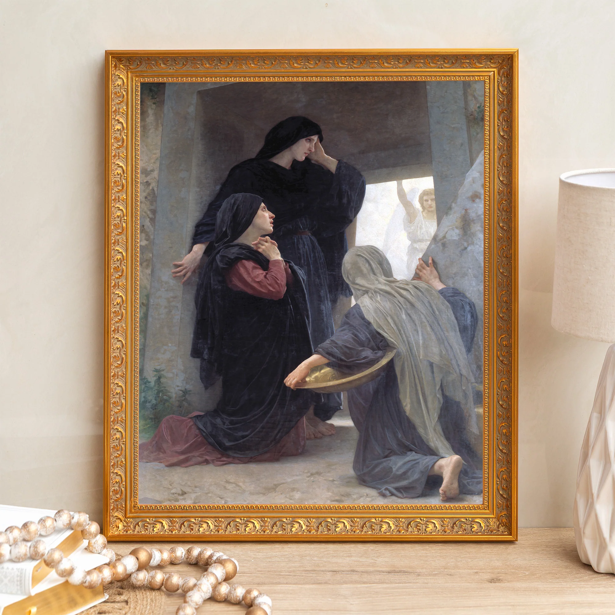 Three Marys at the Tomb Framed Canvas - Sacred Signature Collection