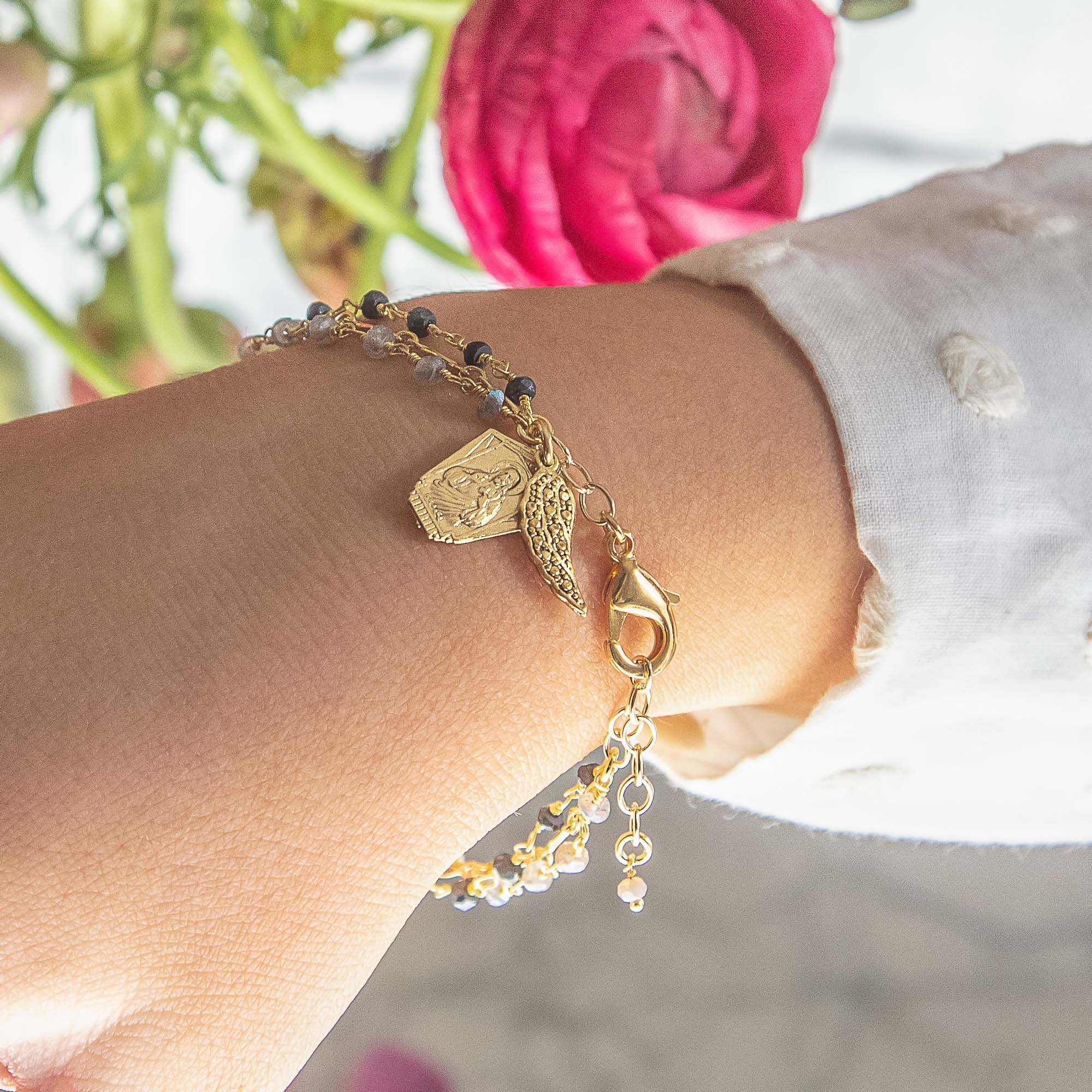 Three-Strand Sapphire Scapular Bracelet - Image 2