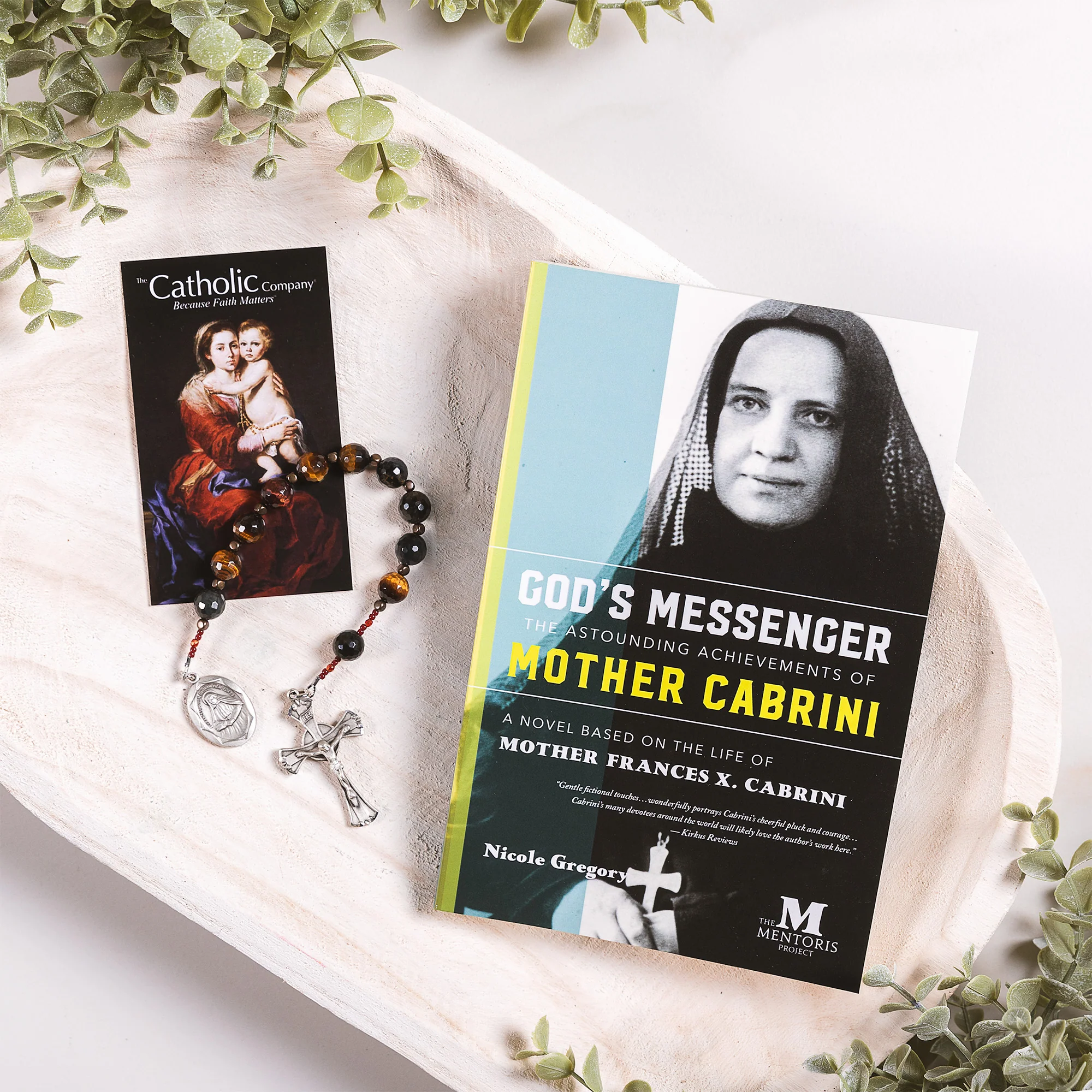 Tiger Eye Mother Cabrini Tenner & God's Messenger: A Novel Based on the Life of Mother Cabrini (2 Gift Set)