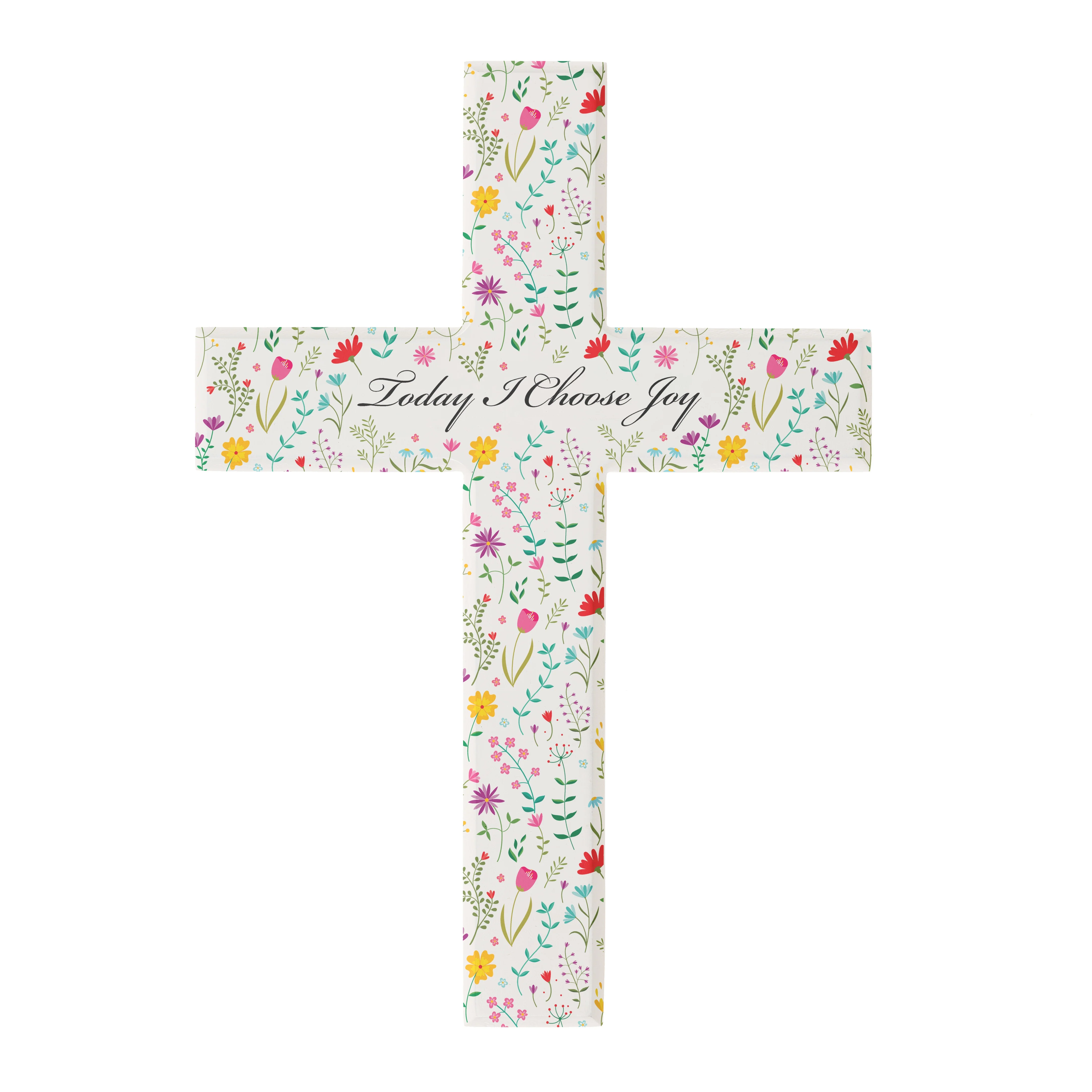 Today I Choose Joy Floral Wall Cross - 10" - Image 2