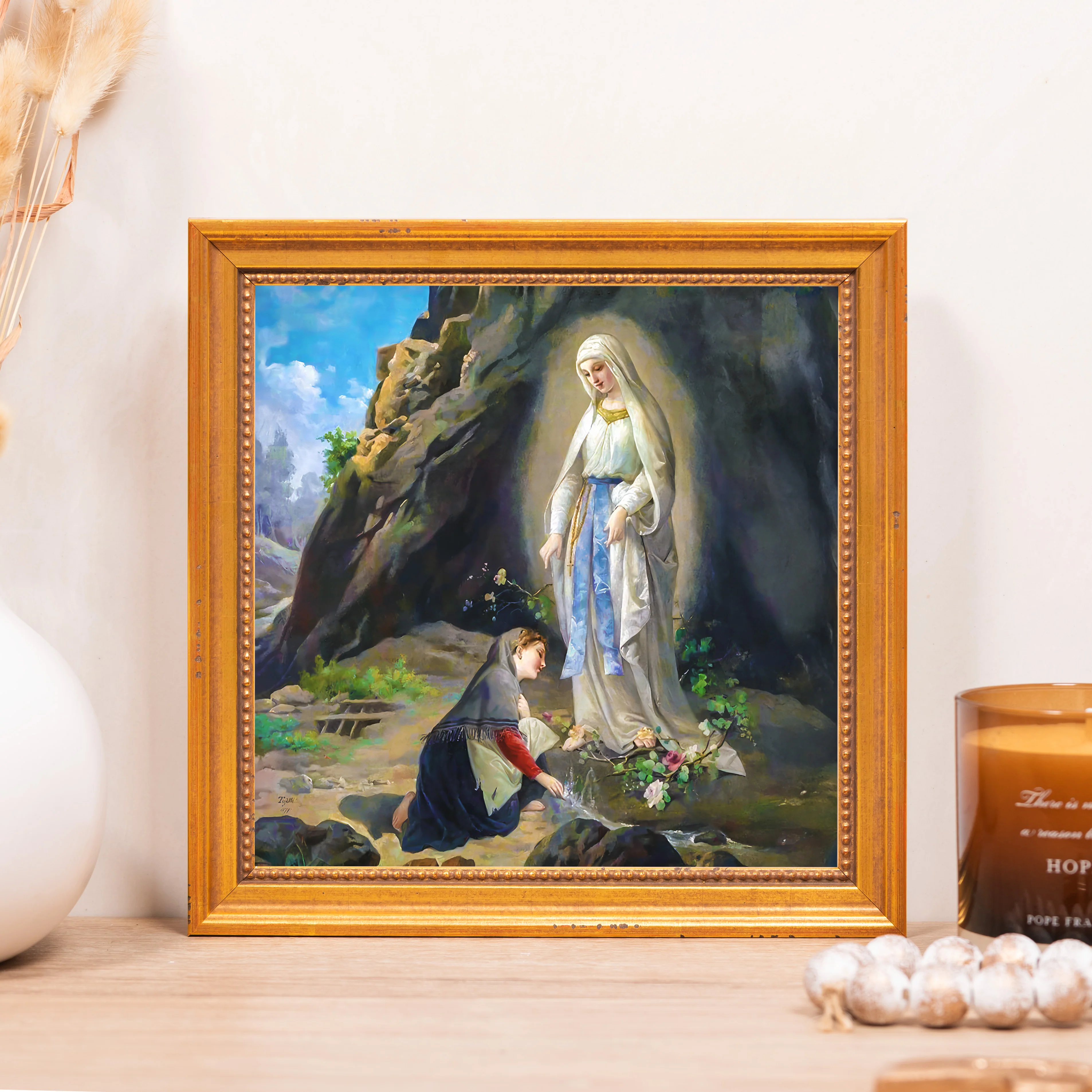 Tojetti's Our Lady of Lourdes Framed Canvas - Sacred Mini Collection - Image 5