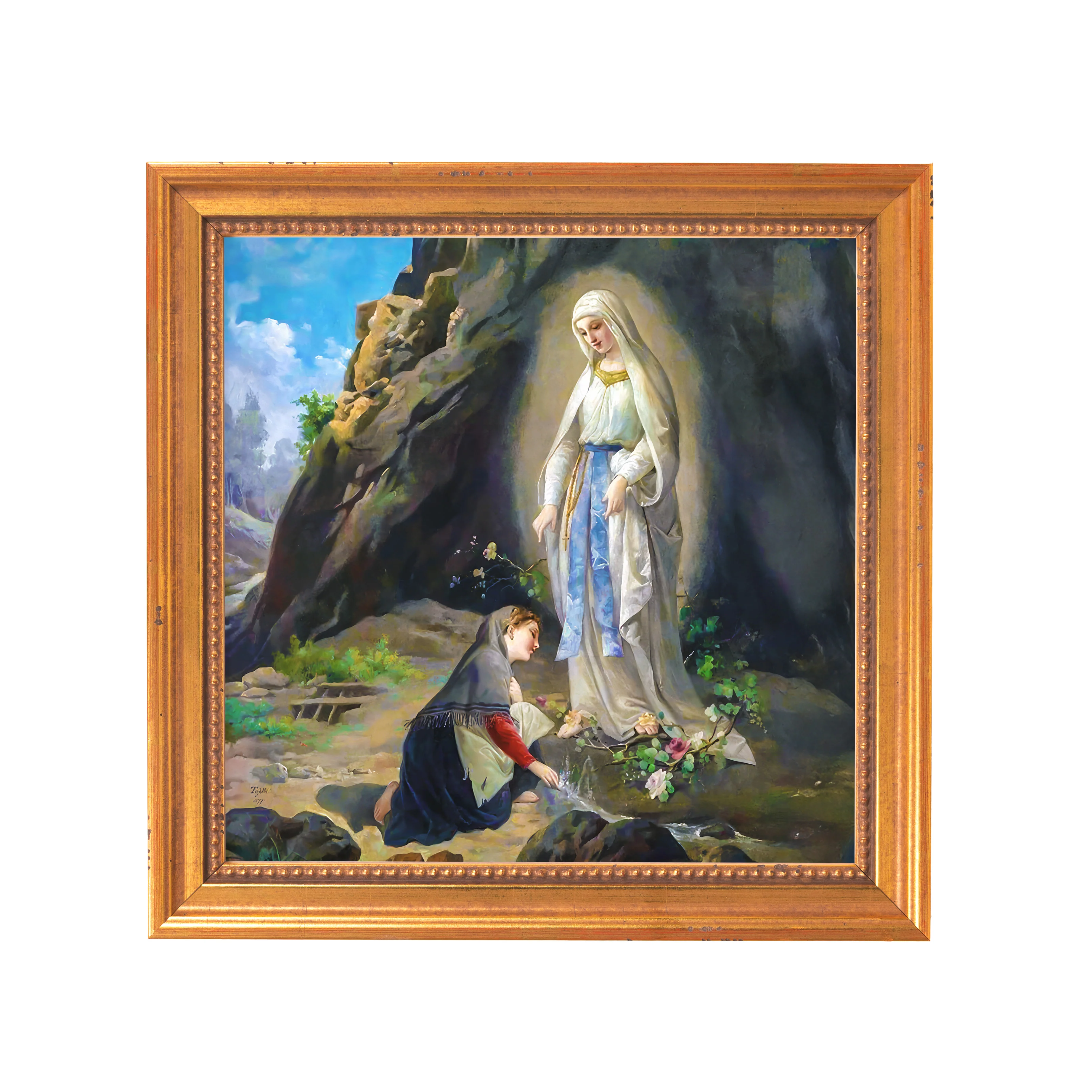 Tojetti's Our Lady of Lourdes Framed Canvas - Sacred Mini Collection - Image 7