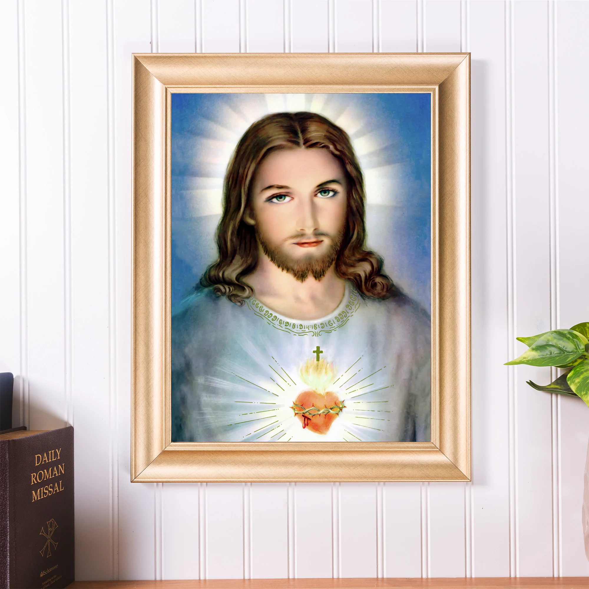 Traditional Sacred Heart Gold Framed Print - Multiple Sizes - Image 4