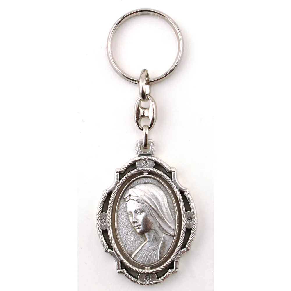 Trinkets,Divine Mercy & Virgin Mary Keychain - Enamel - Image 2