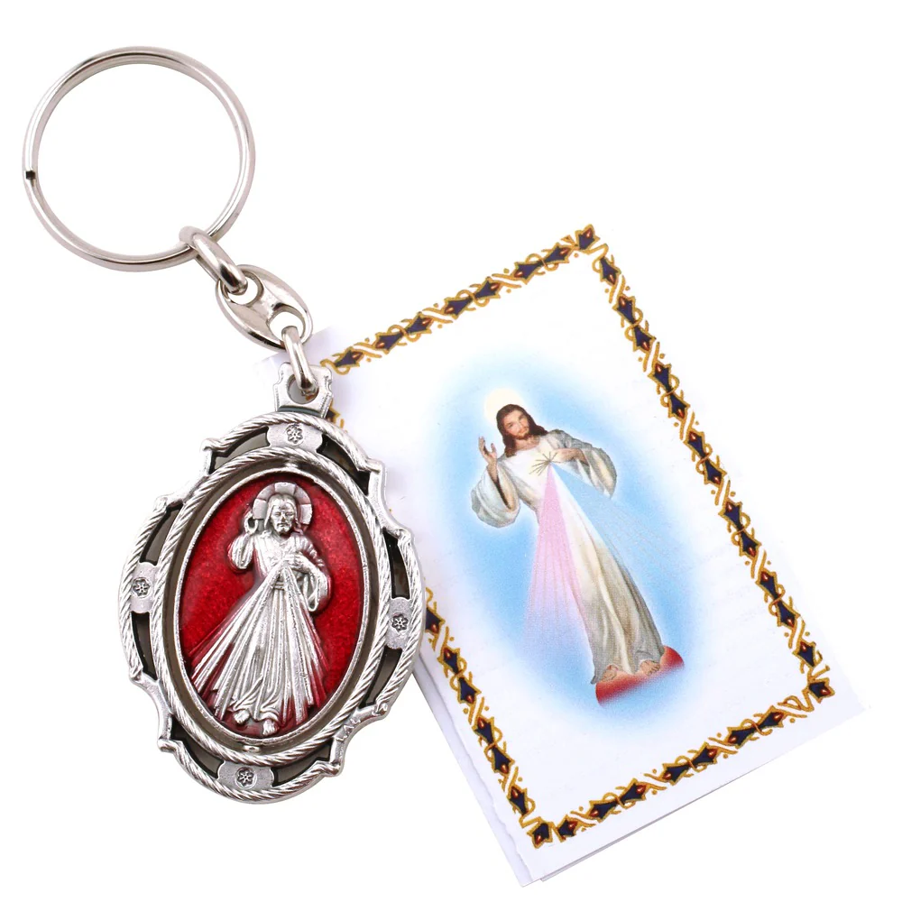 Trinkets,Divine Mercy & Virgin Mary Keychain - Enamel - Image 3