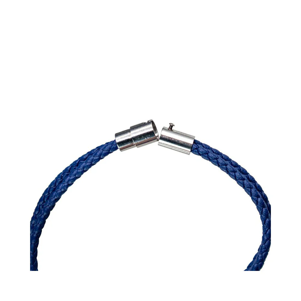 Trust in the Lord Blue Leather Corded Bracelet - Image 2