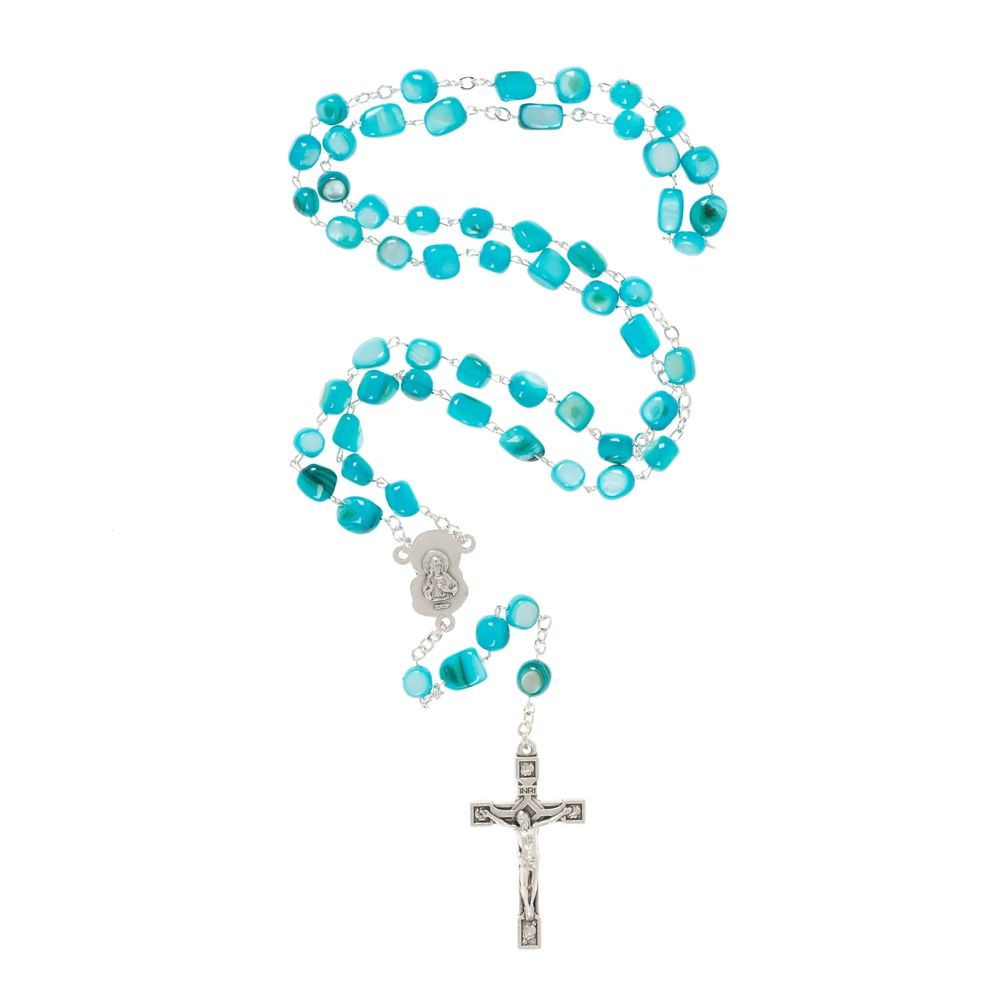 Turquoise Madonna of the Streets Rosary with Box - Image 2