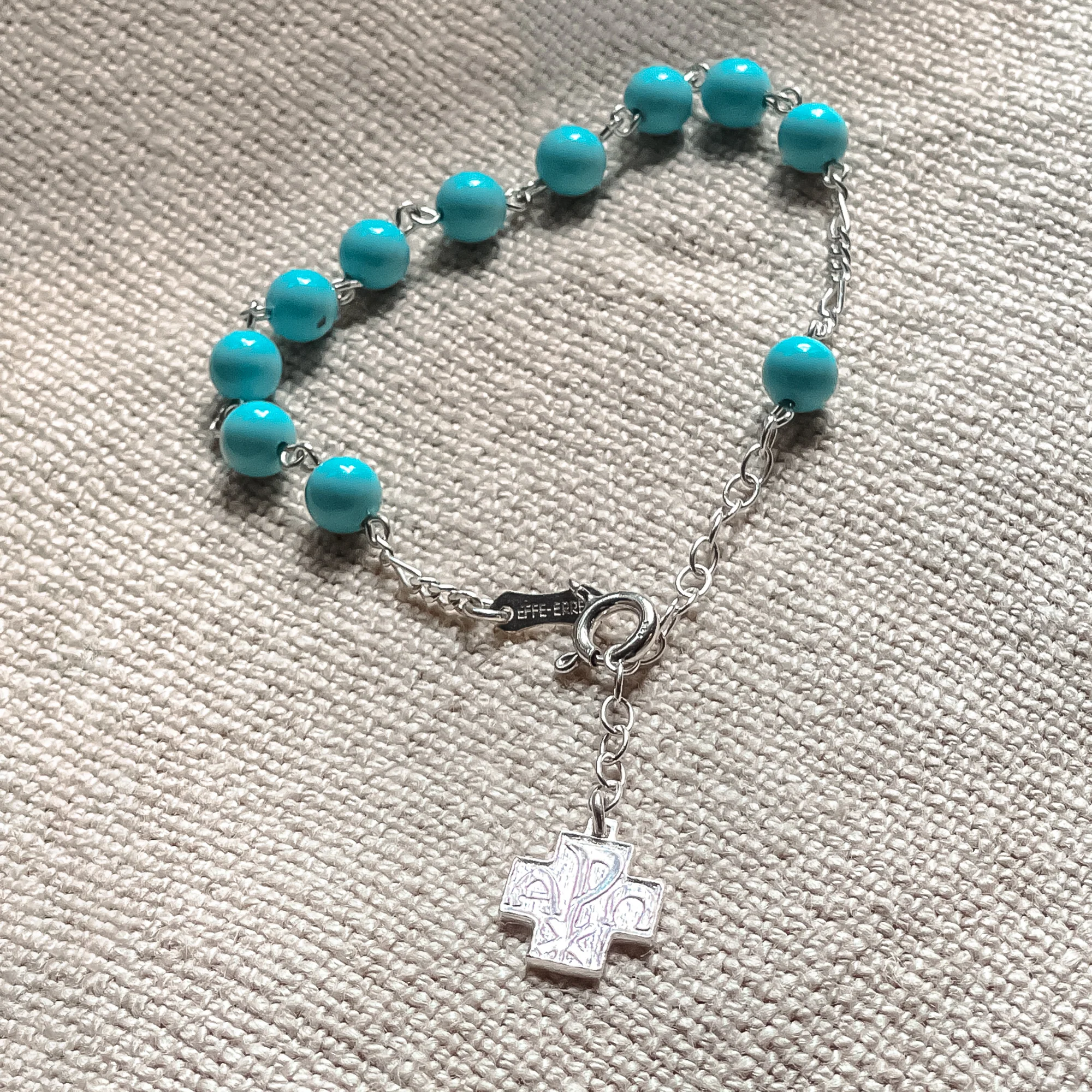 Turquoise & Sterling Rosary Bracelet - Image 2