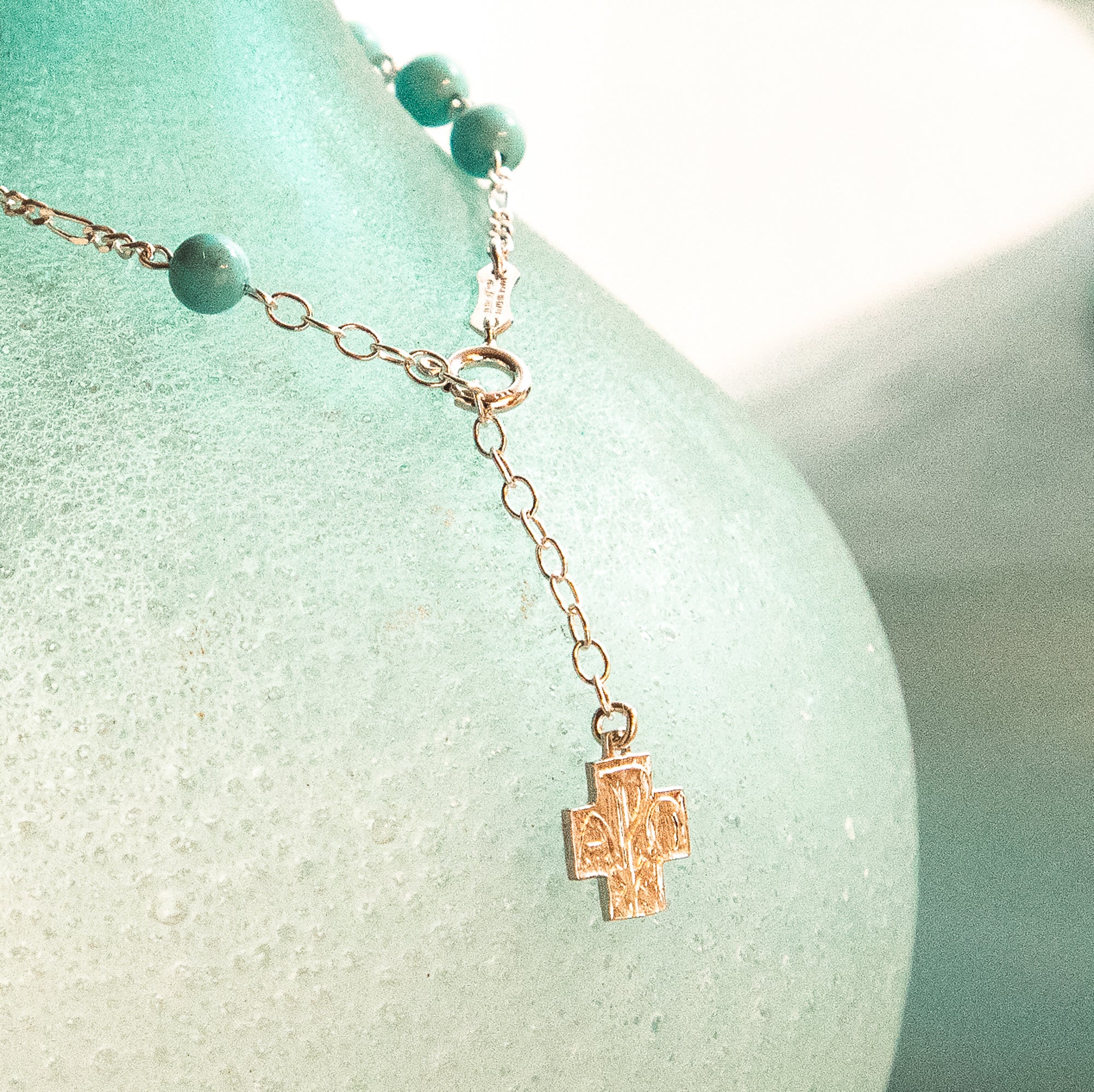 Turquoise & Sterling Rosary Bracelet - Image 3