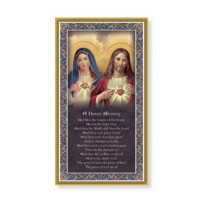 Two Hearts House Blessing Gold Foil Plaque - 5" x 9" - Image 2