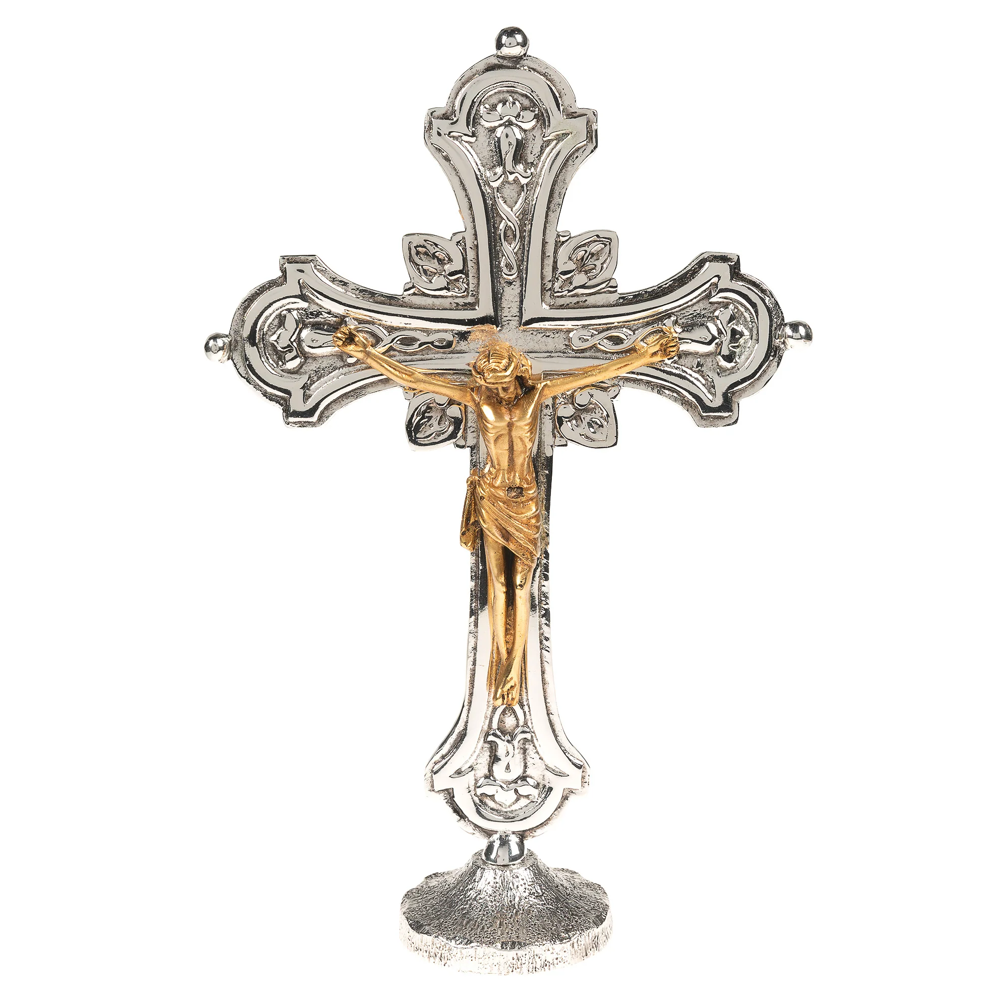 Two-Tone Budded Standing Crucifix - 13" - Image 2
