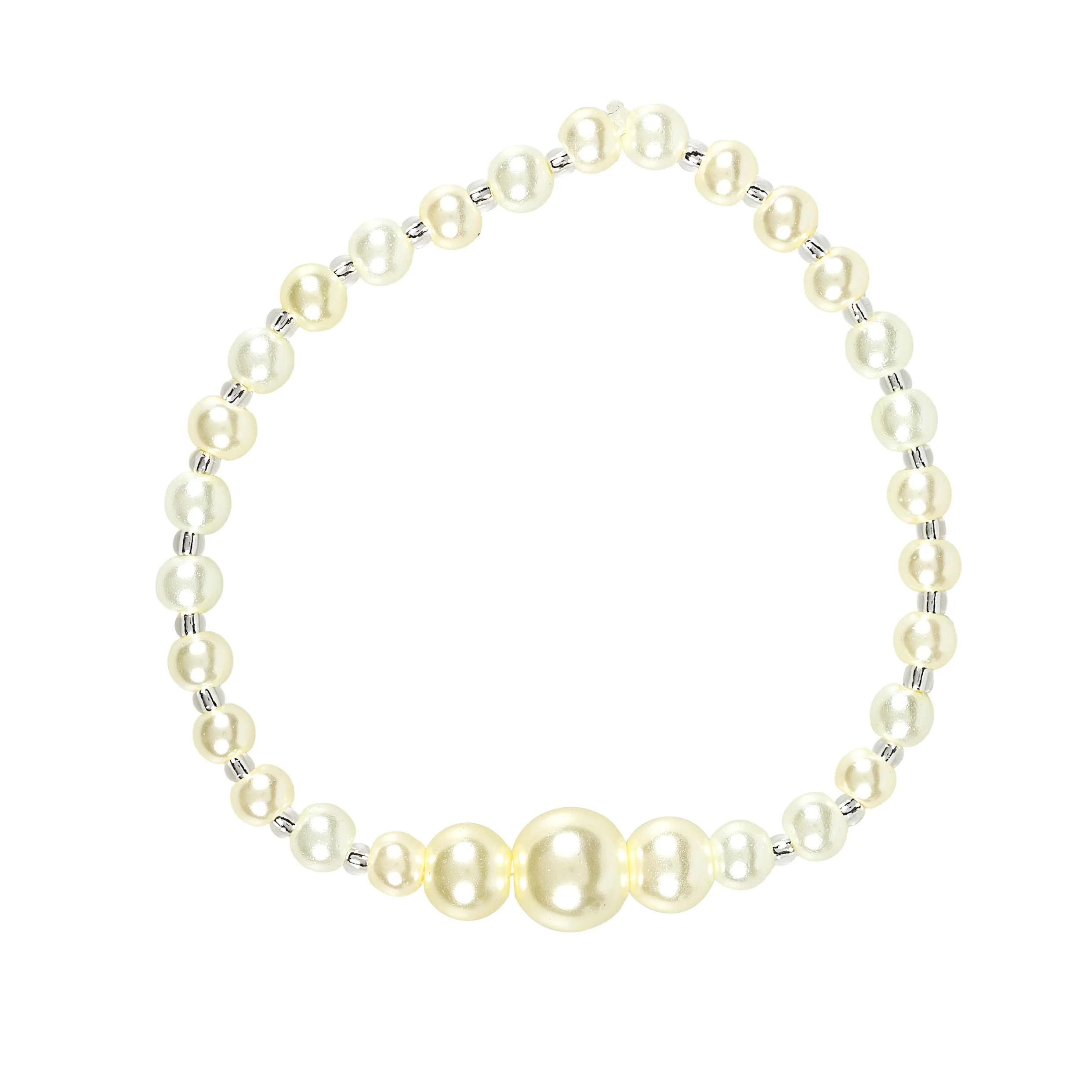 Two-Tone Pearl & Silver First Communion Bracelet Set - Image 3