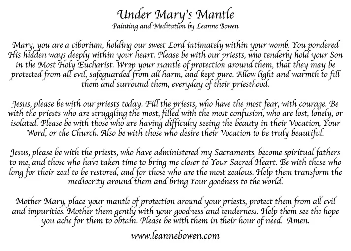 Under Mary's Mantle Priesthood Print - 8" x 10" - Image 3