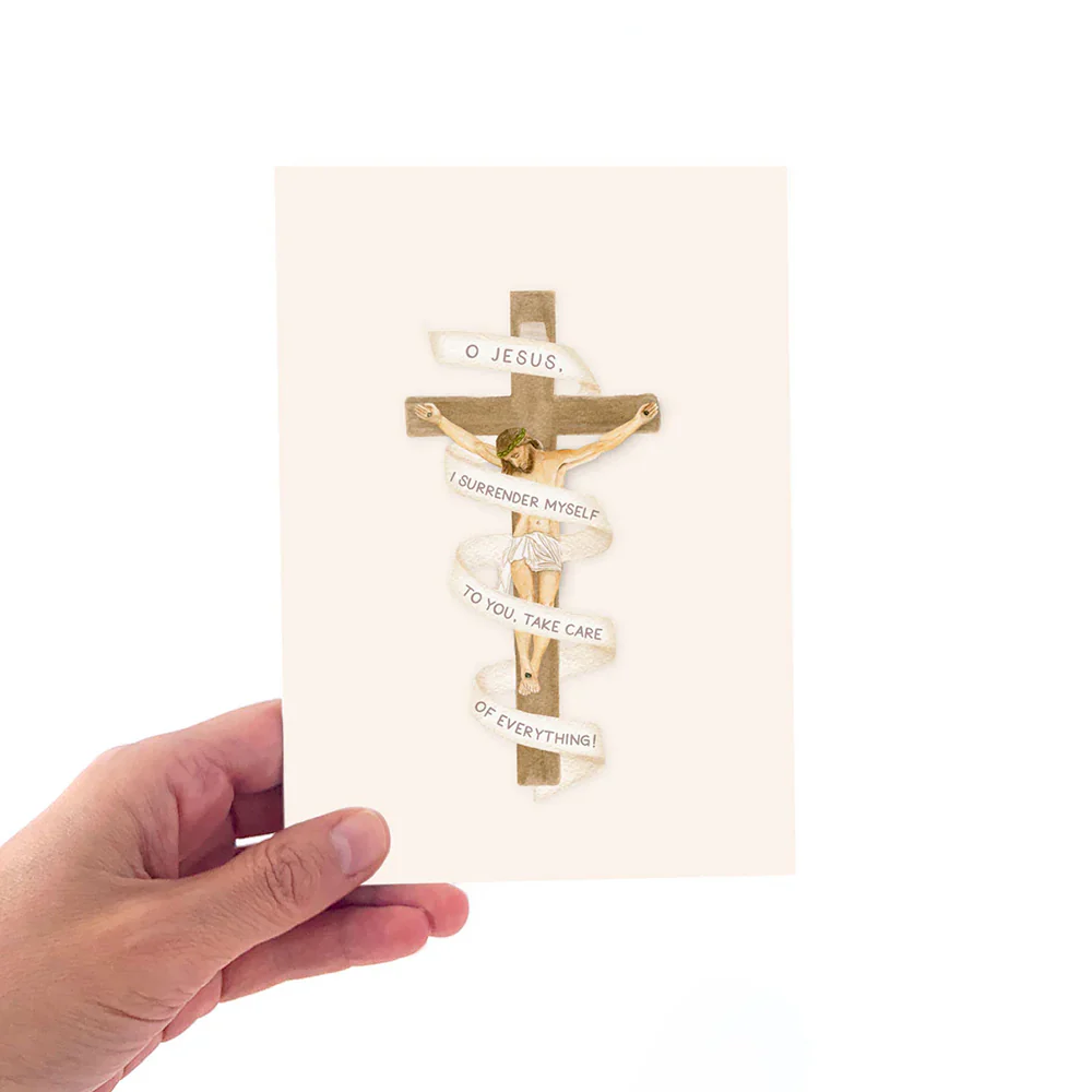 Unframed Crucifix Surrender Prayer Print - 8" x 10" - Image 2