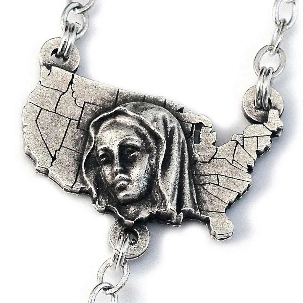 USA Rosary in Antique Silver - Image 4