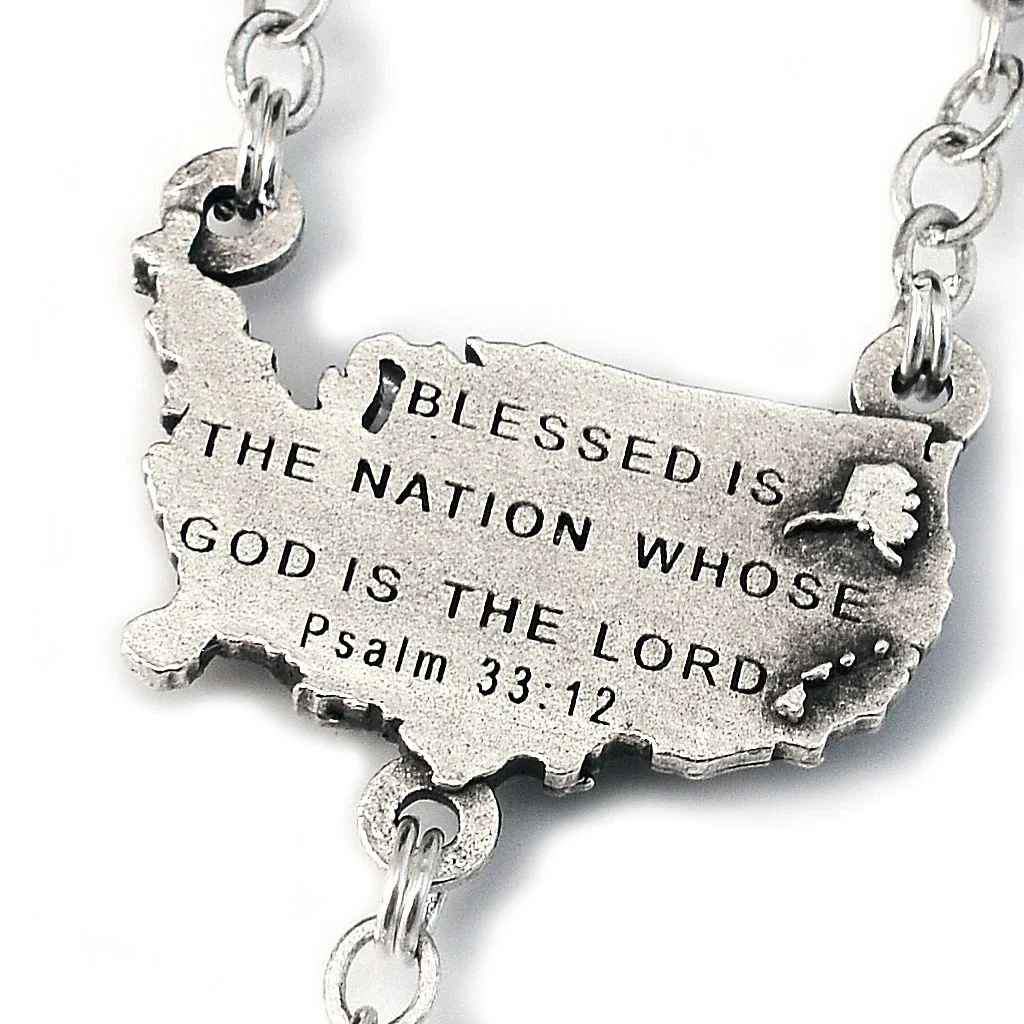USA Rosary in Antique Silver - Image 5