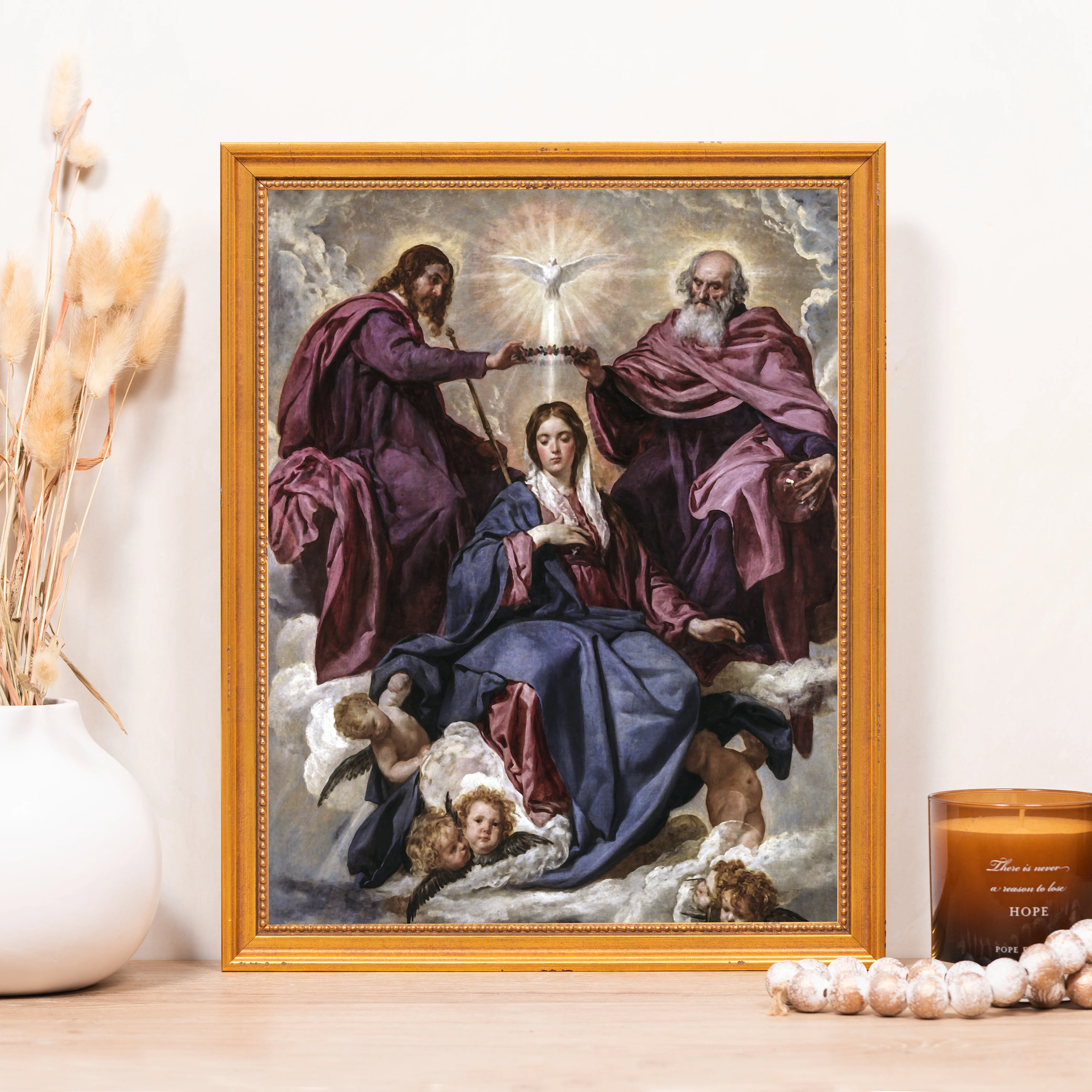 Velázquez Coronation of the Virgin Framed Canvas - Sacred Classics Collection - Image 5