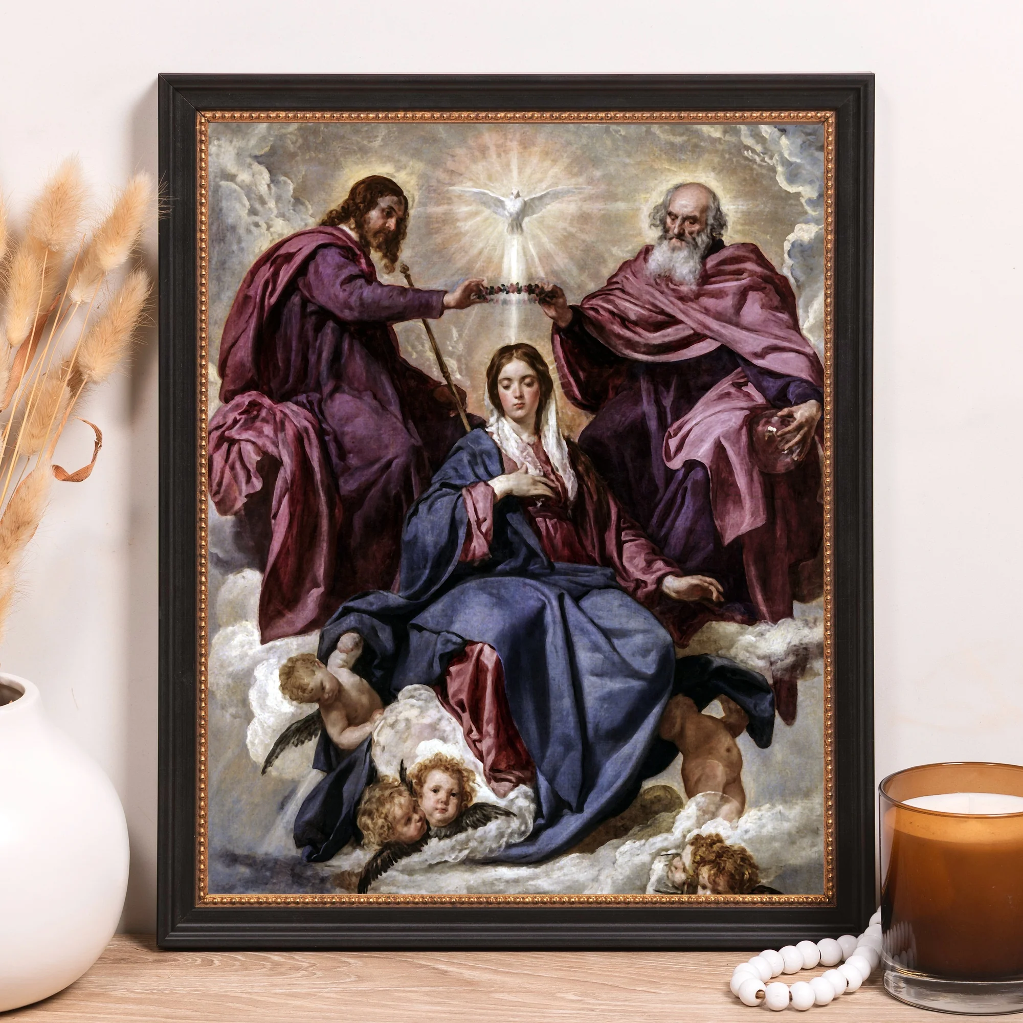 Velázquez Coronation of the Virgin Framed Canvas - Sacred Classics Collection - Image 7