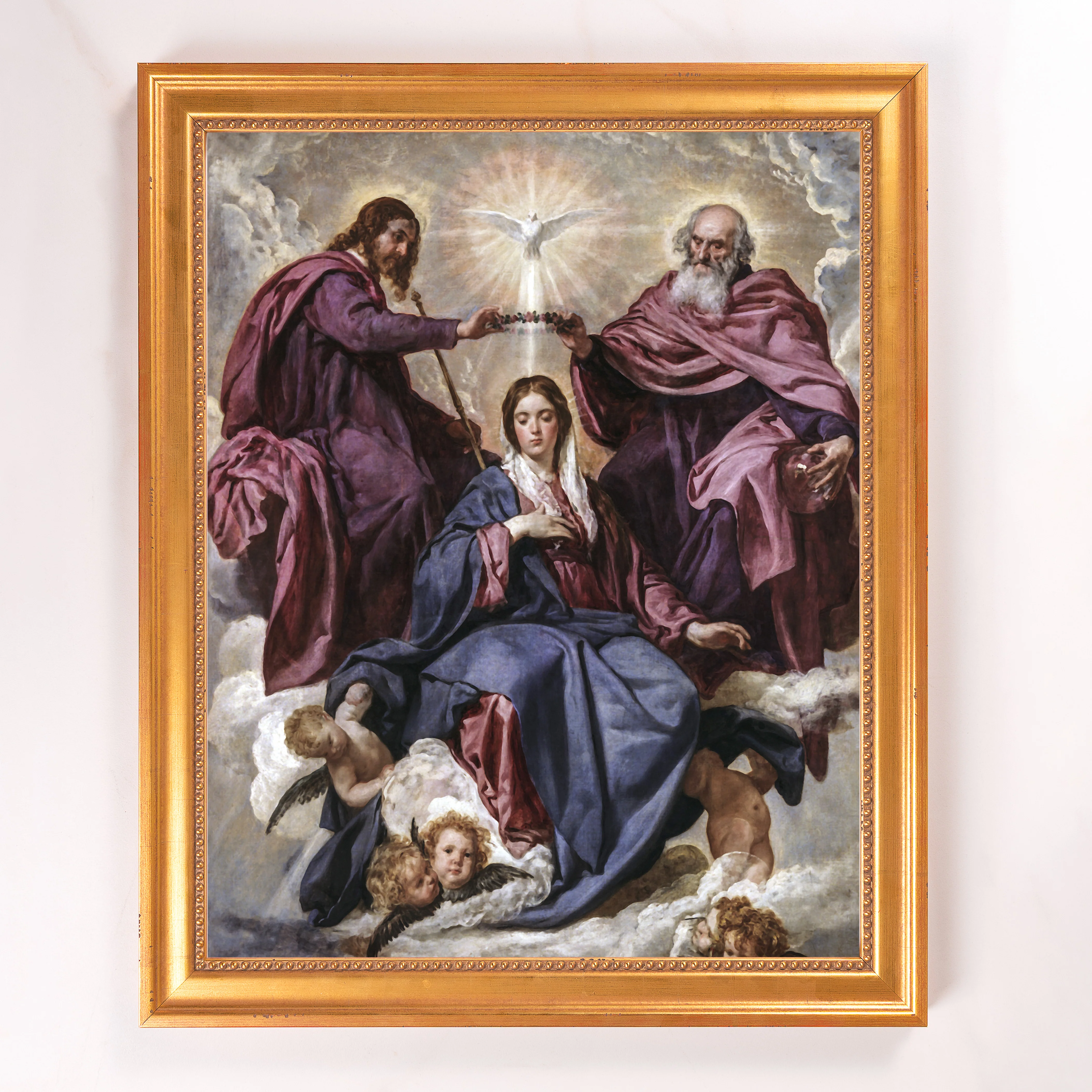 Velázquez Coronation of the Virgin Framed Canvas  - Sacred Signature Collection - Image 10