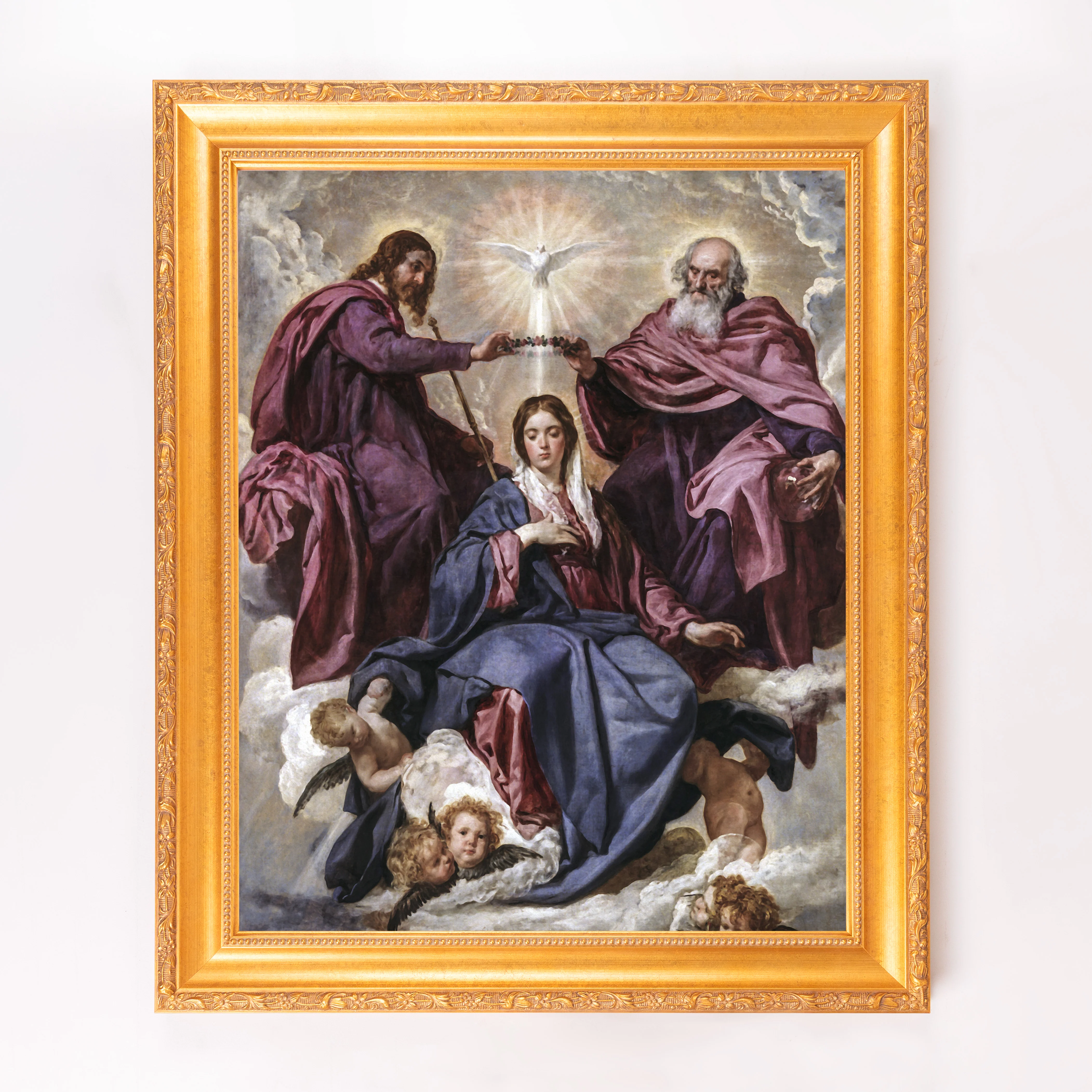 Velázquez Coronation of the Virgin Framed Canvas  - Sacred Signature Collection - Image 5