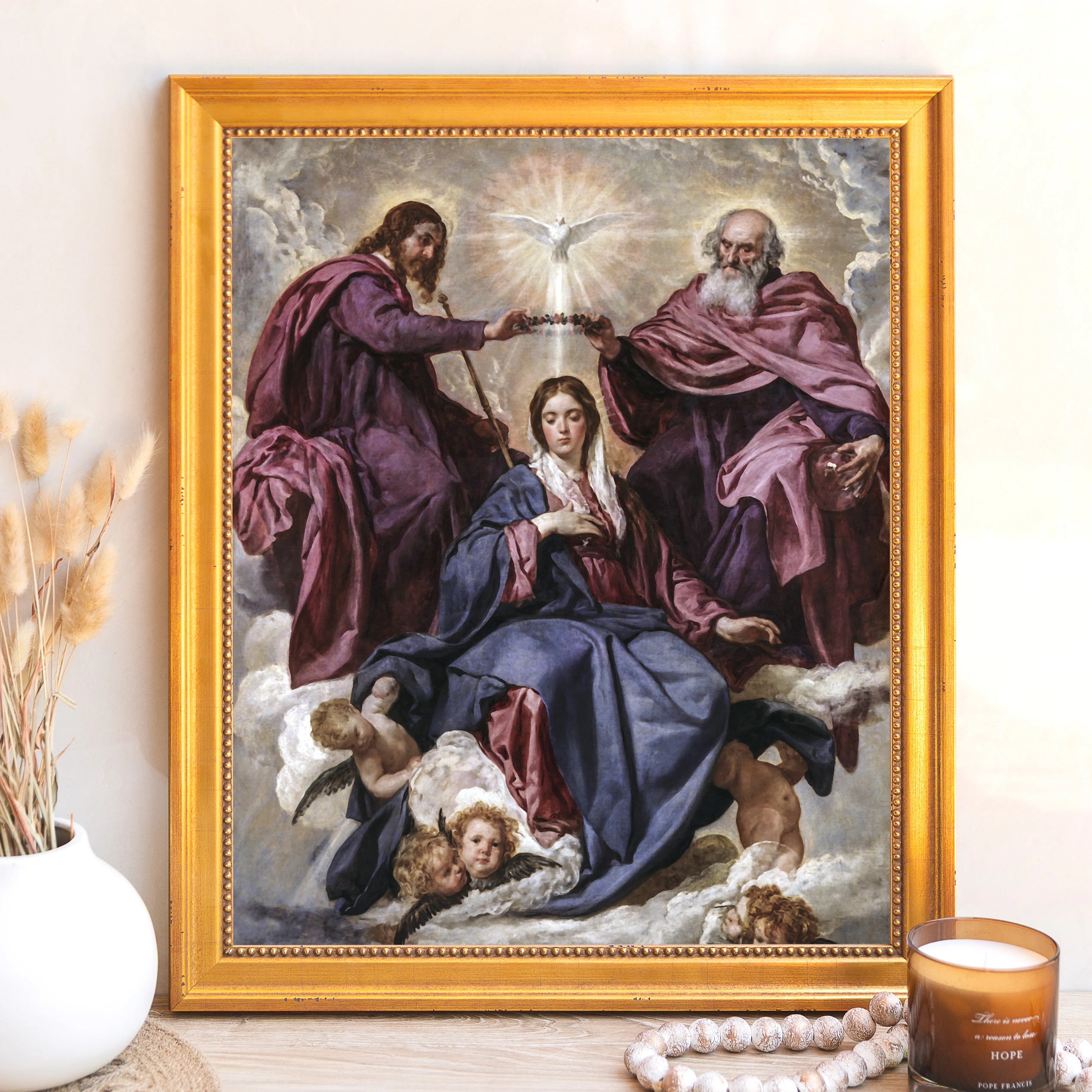 Velázquez Coronation of the Virgin Framed Canvas  - Sacred Signature Collection - Image 9