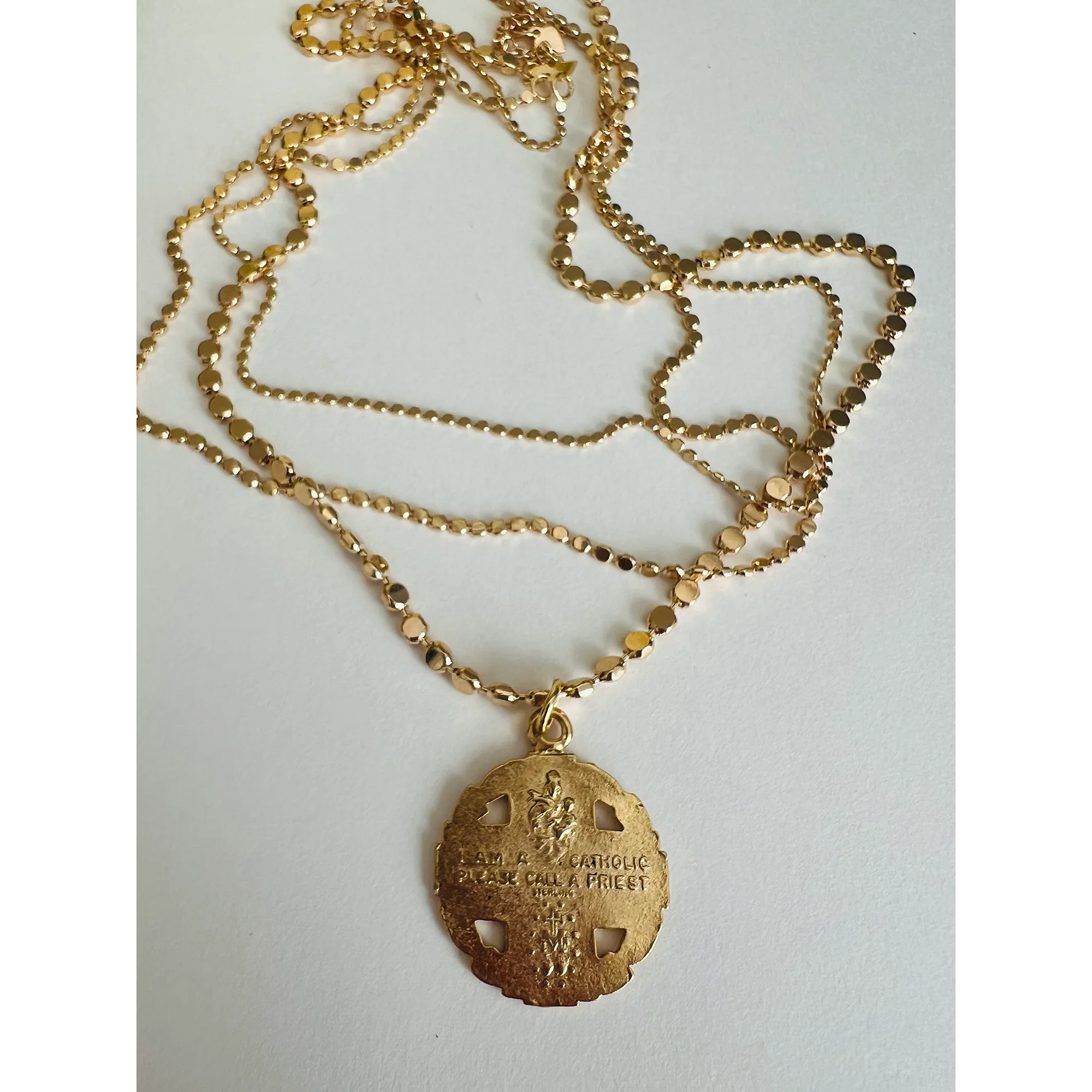 Vintage Gold 4-Way Cross Triple Chain Necklace - Image 2