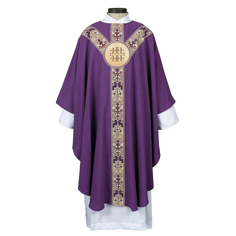 Violet Jerusalem Cross Semi-Gothic Chasuble