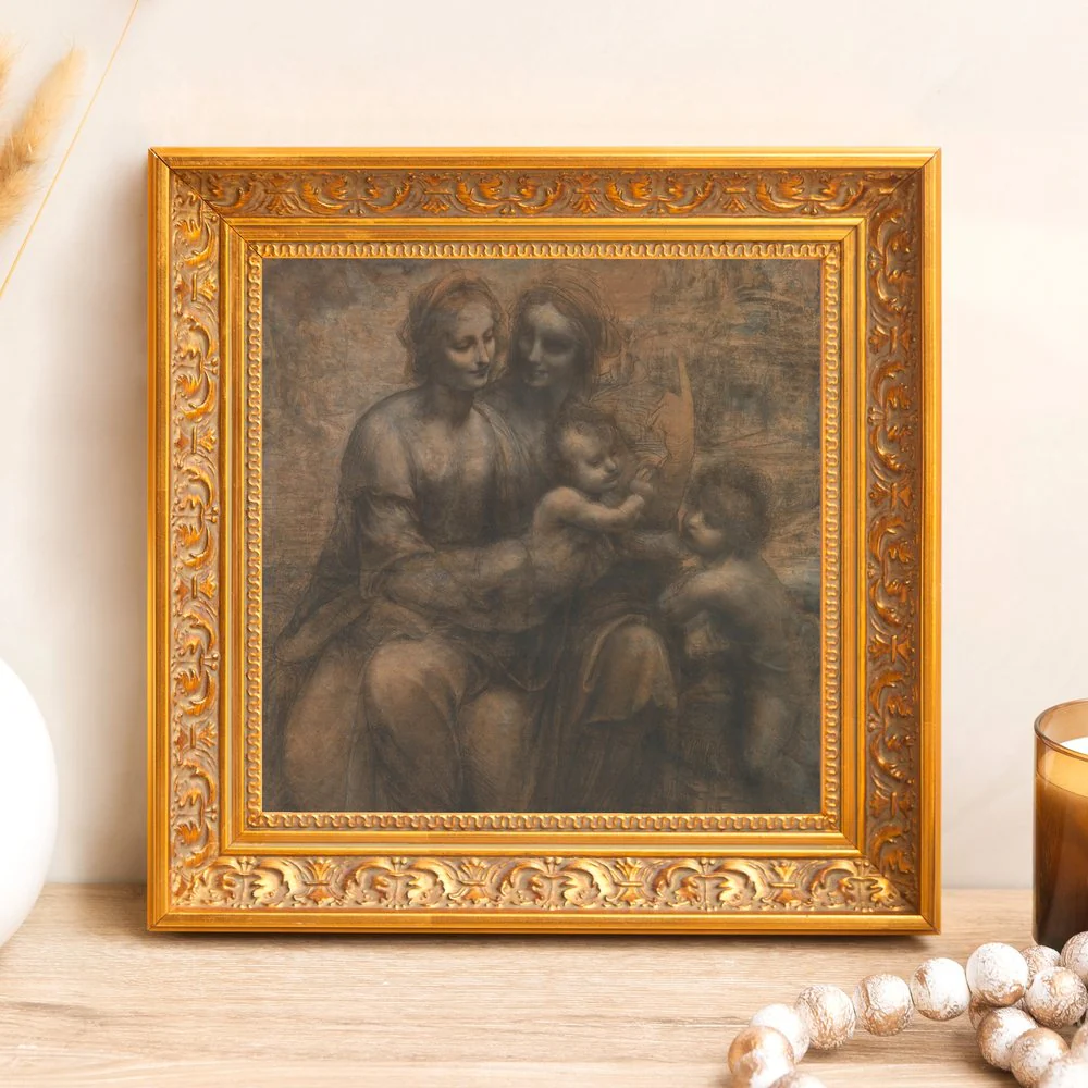 Virgin & Child with St. Anne & St. John the Baptist Framed Canvas - Sacred Mini Collection