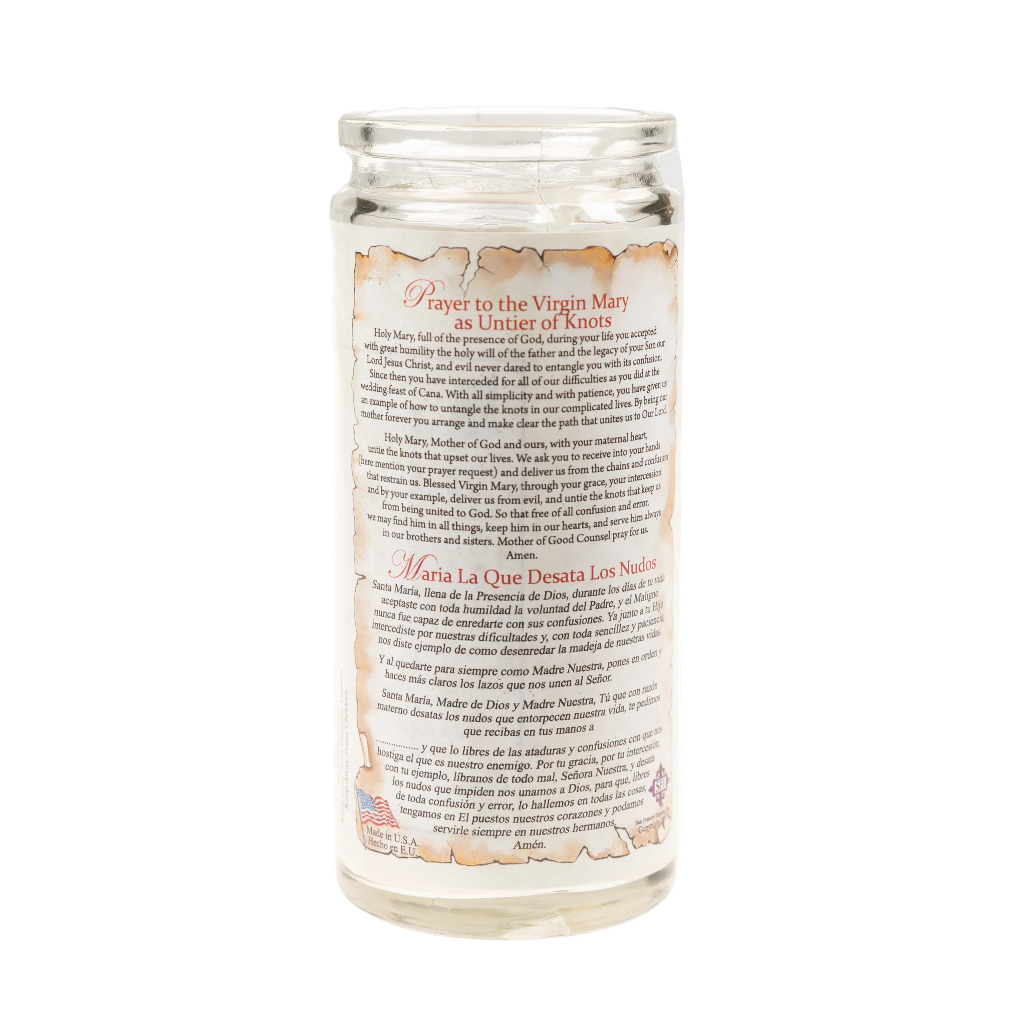 Virgin Mary Untier of Knots Devotional Candle - Image 3